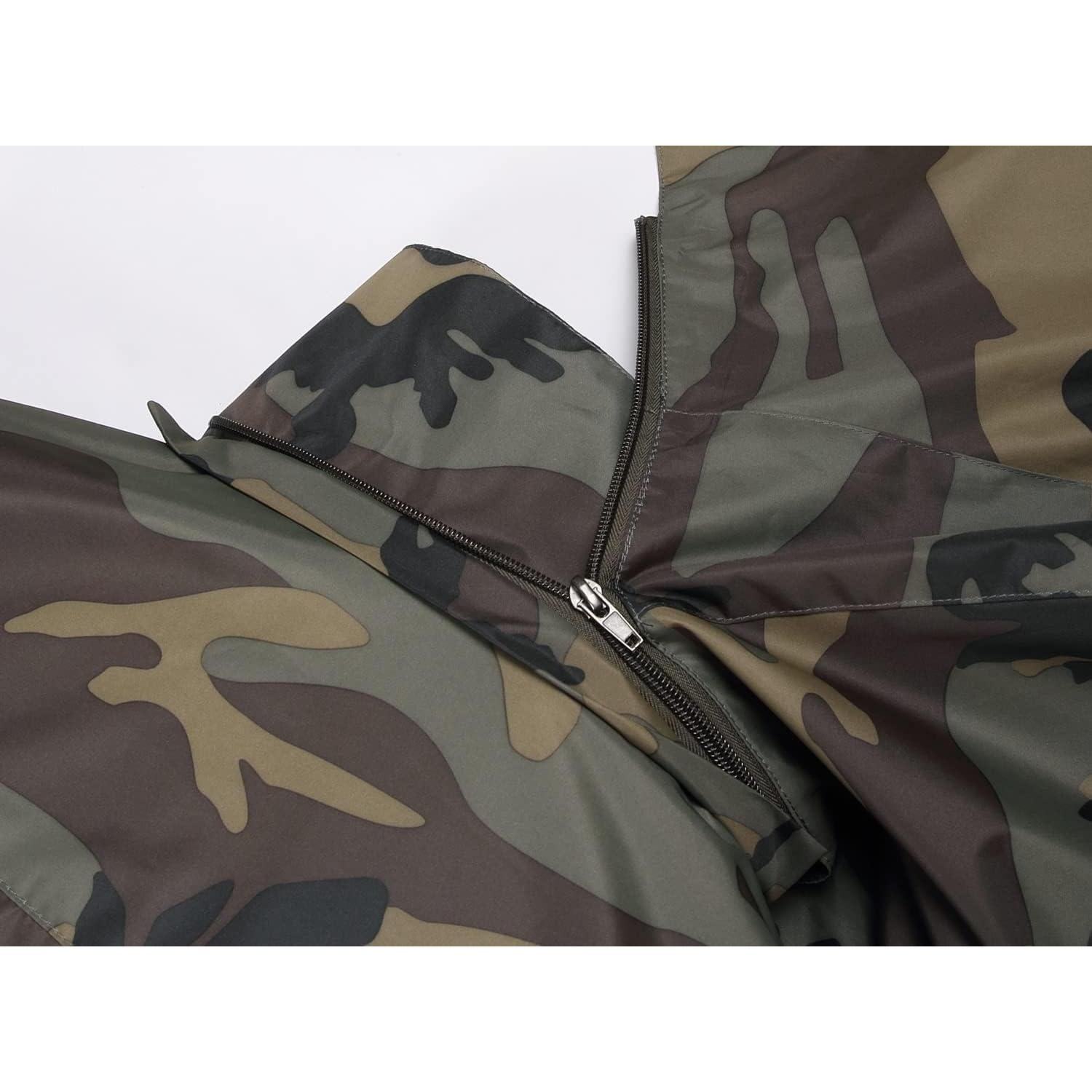 Chaqueta de Lluvia Impermeable GIISAM para Hombres Verde Camo
