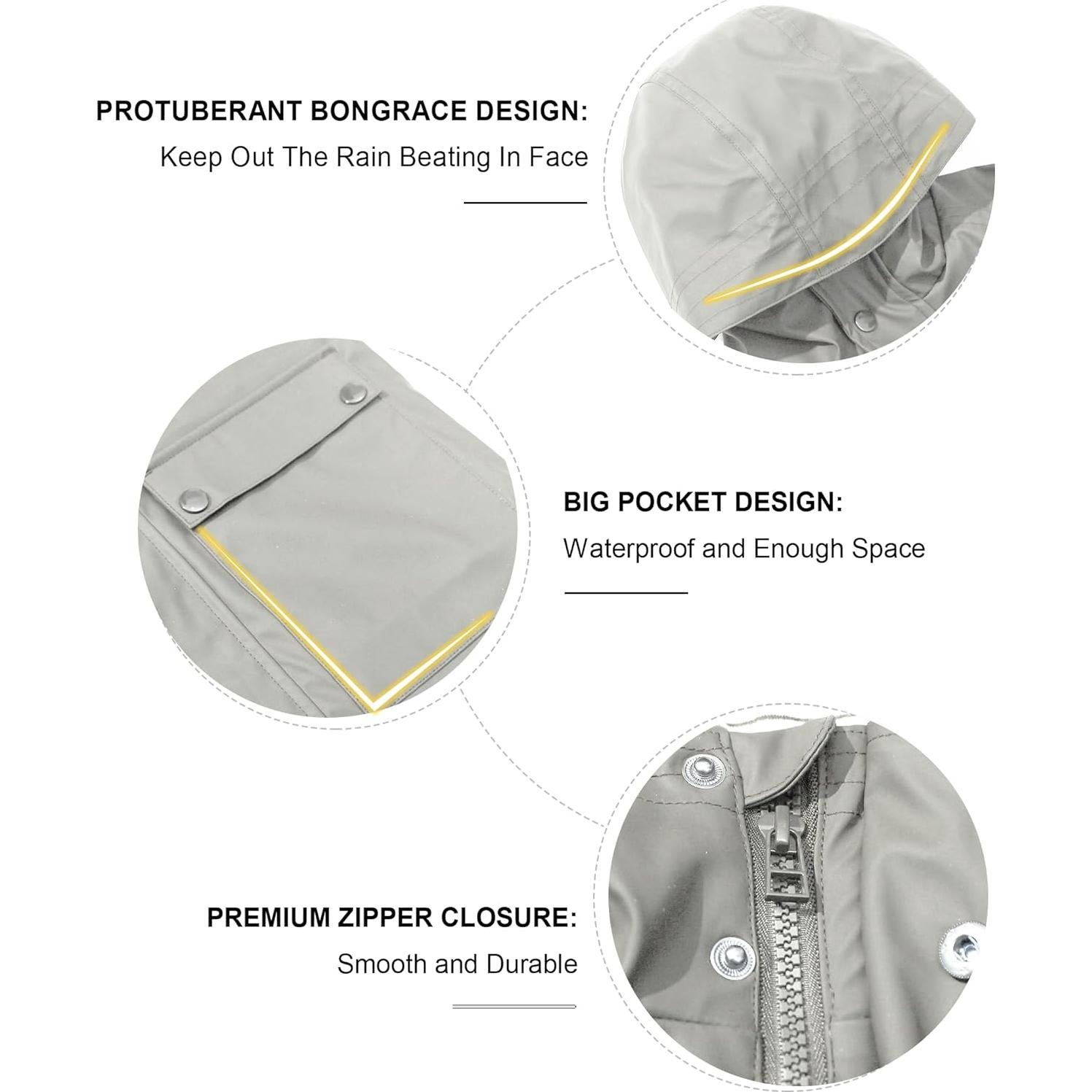 Chaqueta de Lluvia Impermeable SOLOCOTE para Niños 13-14 Años