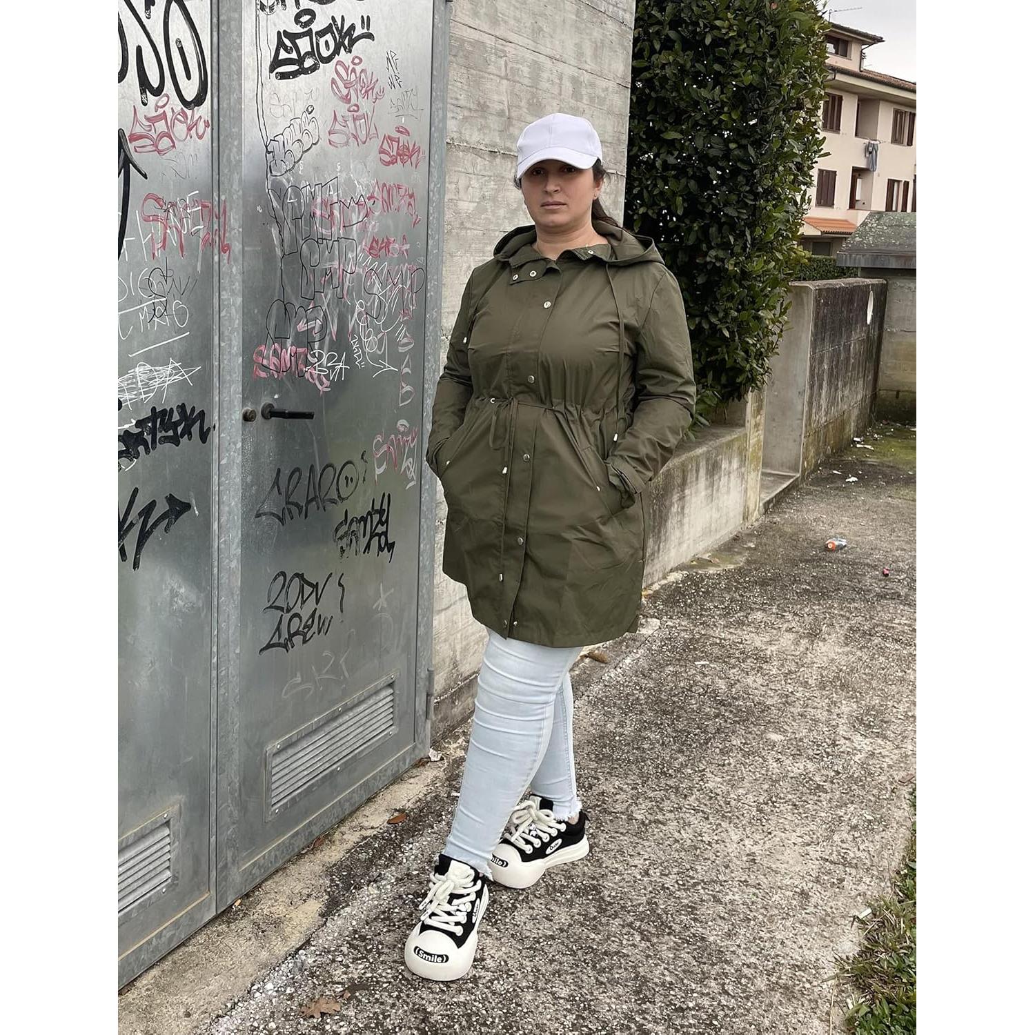 Chaqueta de Lluvia Impermeable IN'VOLAND Talla Grande Verde Militar