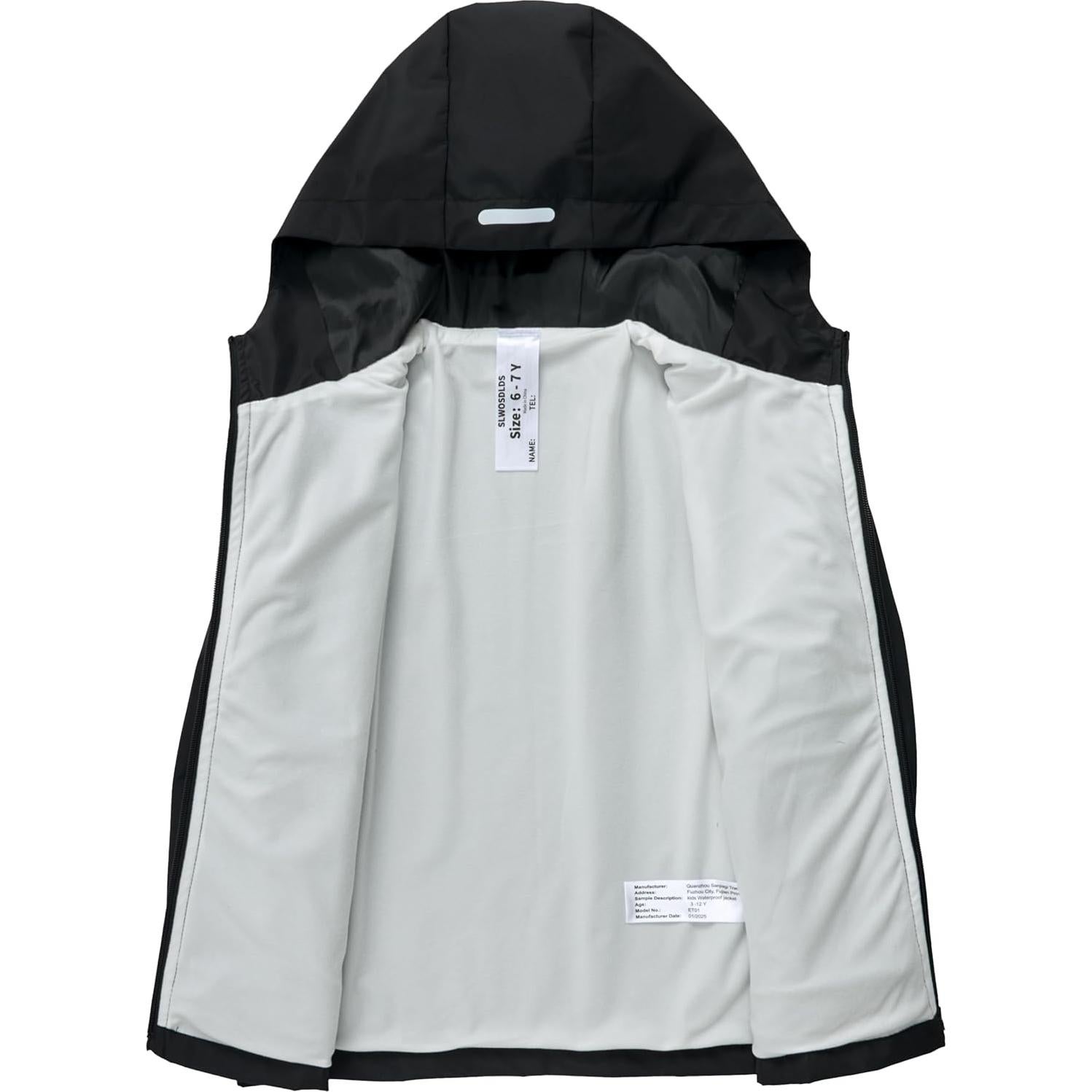 Chaqueta de lluvia impermeable ET01 para niños 6-7 años