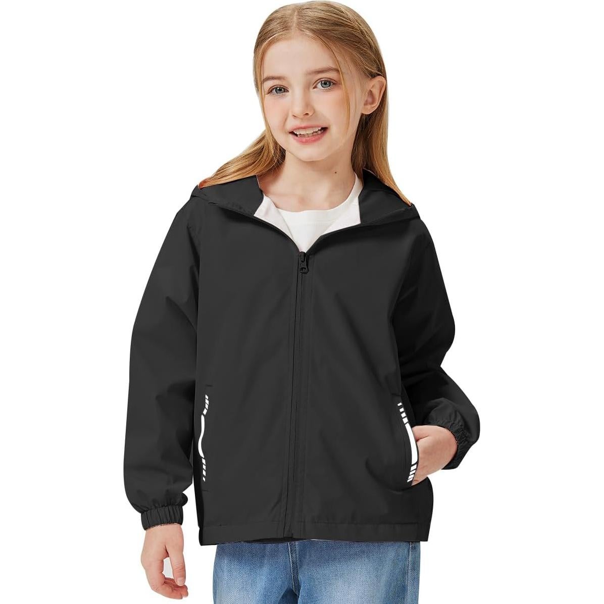 Chaqueta de lluvia impermeable ET01 para niños 6-7 años