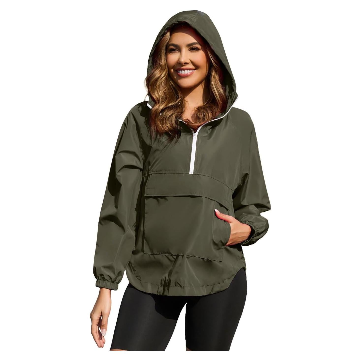 Chaqueta Impermeable Ligera PESION para Mujeres Verde Militar