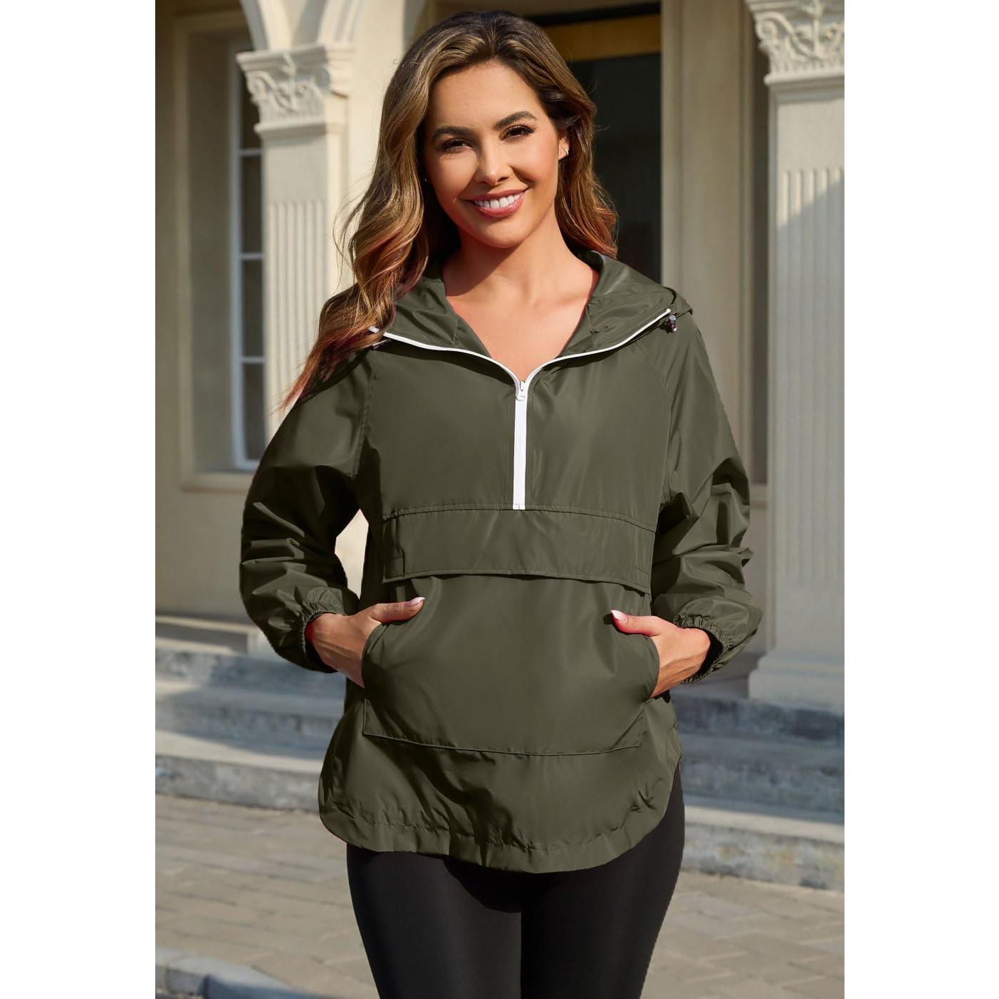 Chaqueta Impermeable Ligera PESION para Mujeres Verde Militar