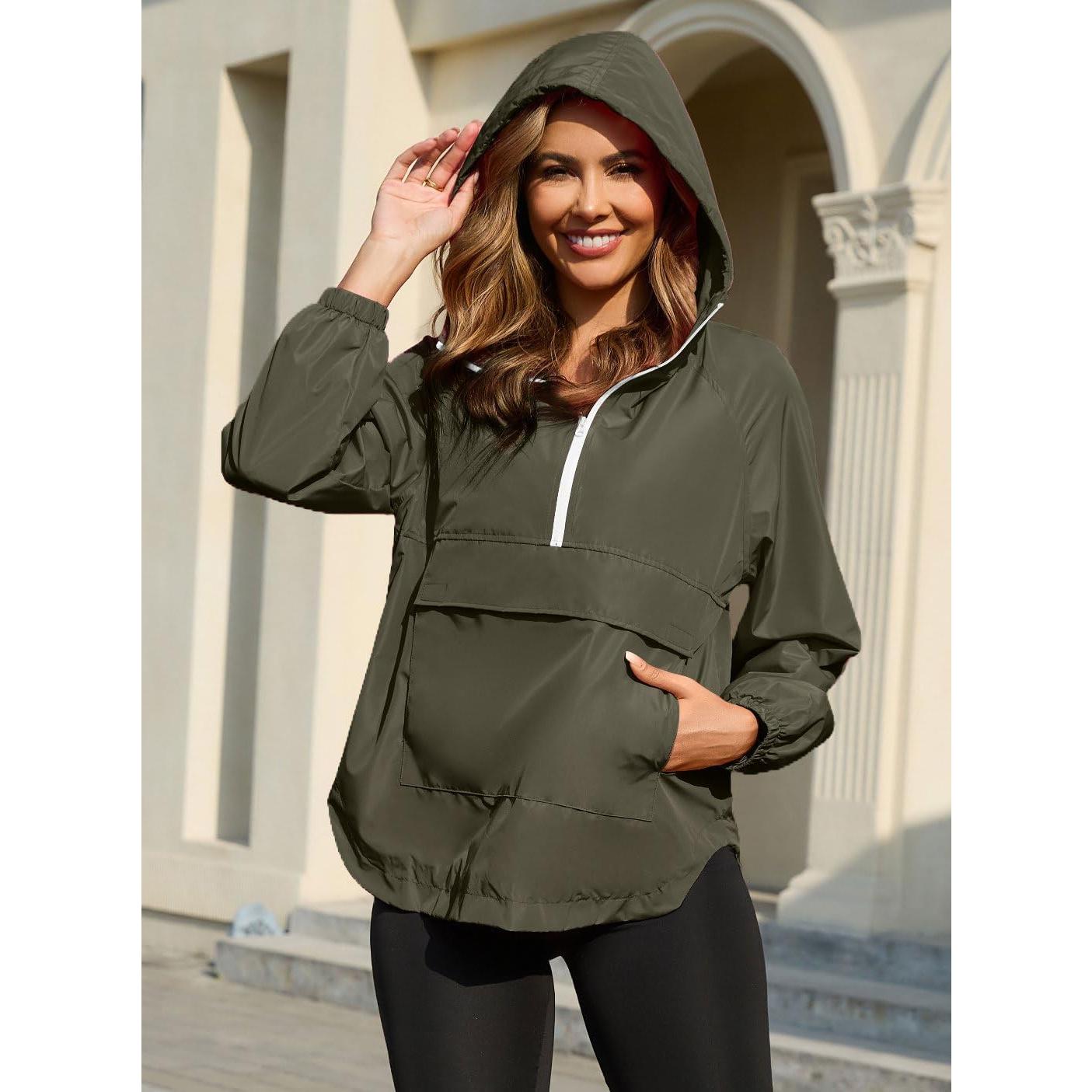 Chaqueta Impermeable Ligera PESION para Mujeres Verde Militar