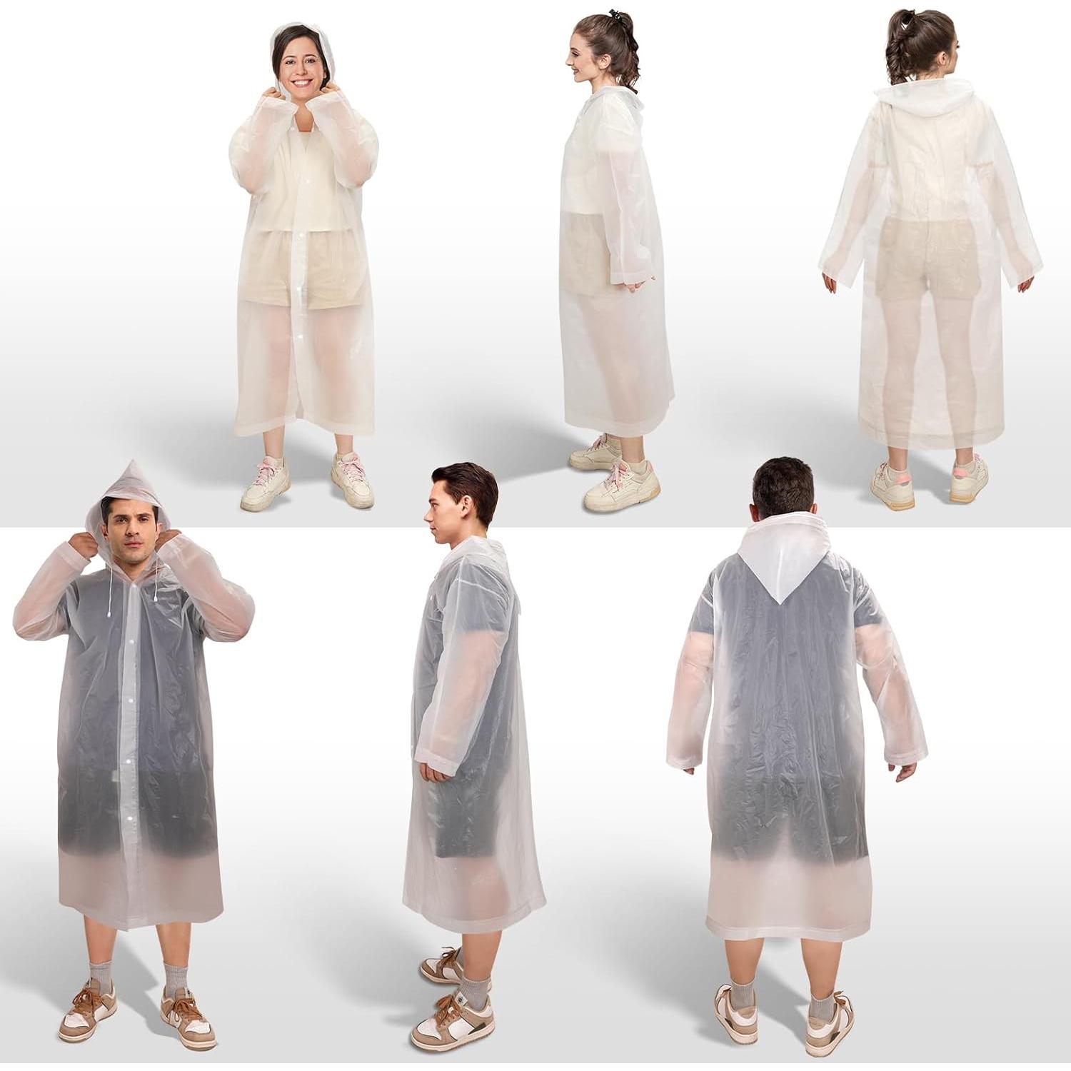 Ponchos de Lluvia Reutilizables EVA para Adultos - 2 Paquetes