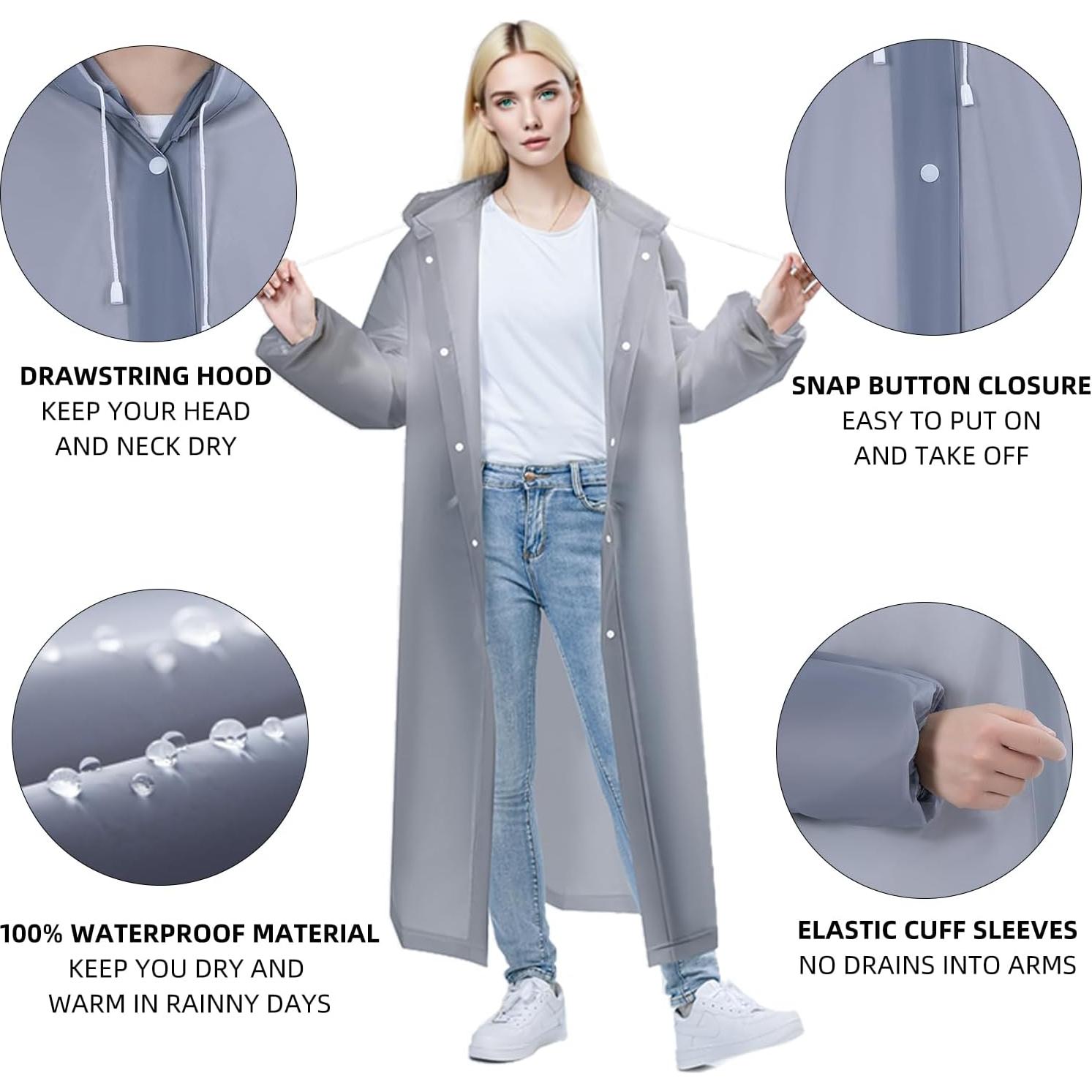 Poncho de Lluvia Impermeable RINJOY EVA Unisex Talla Única