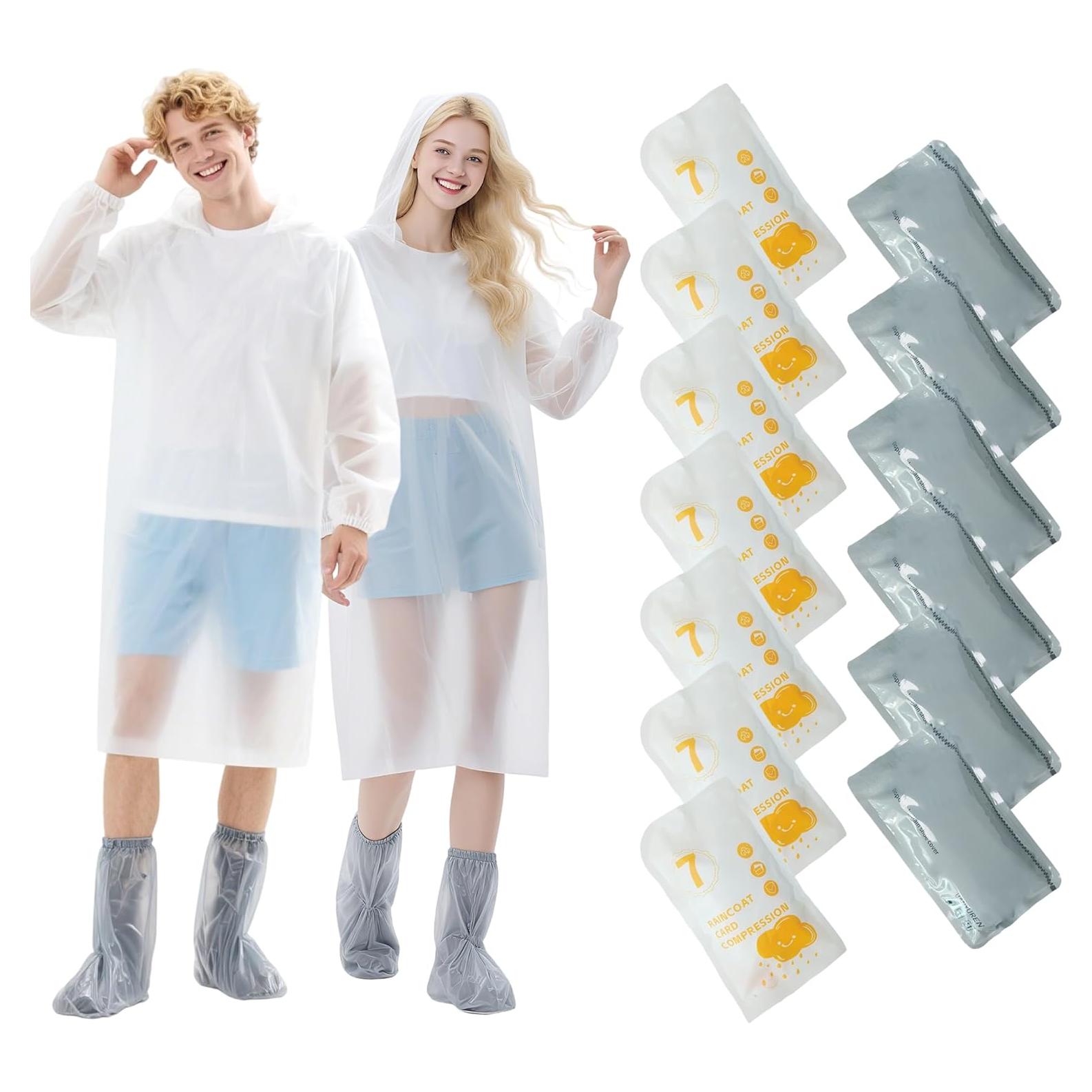 Impermeable desechable Zhenyoubml con capucha y cubiertas de botas