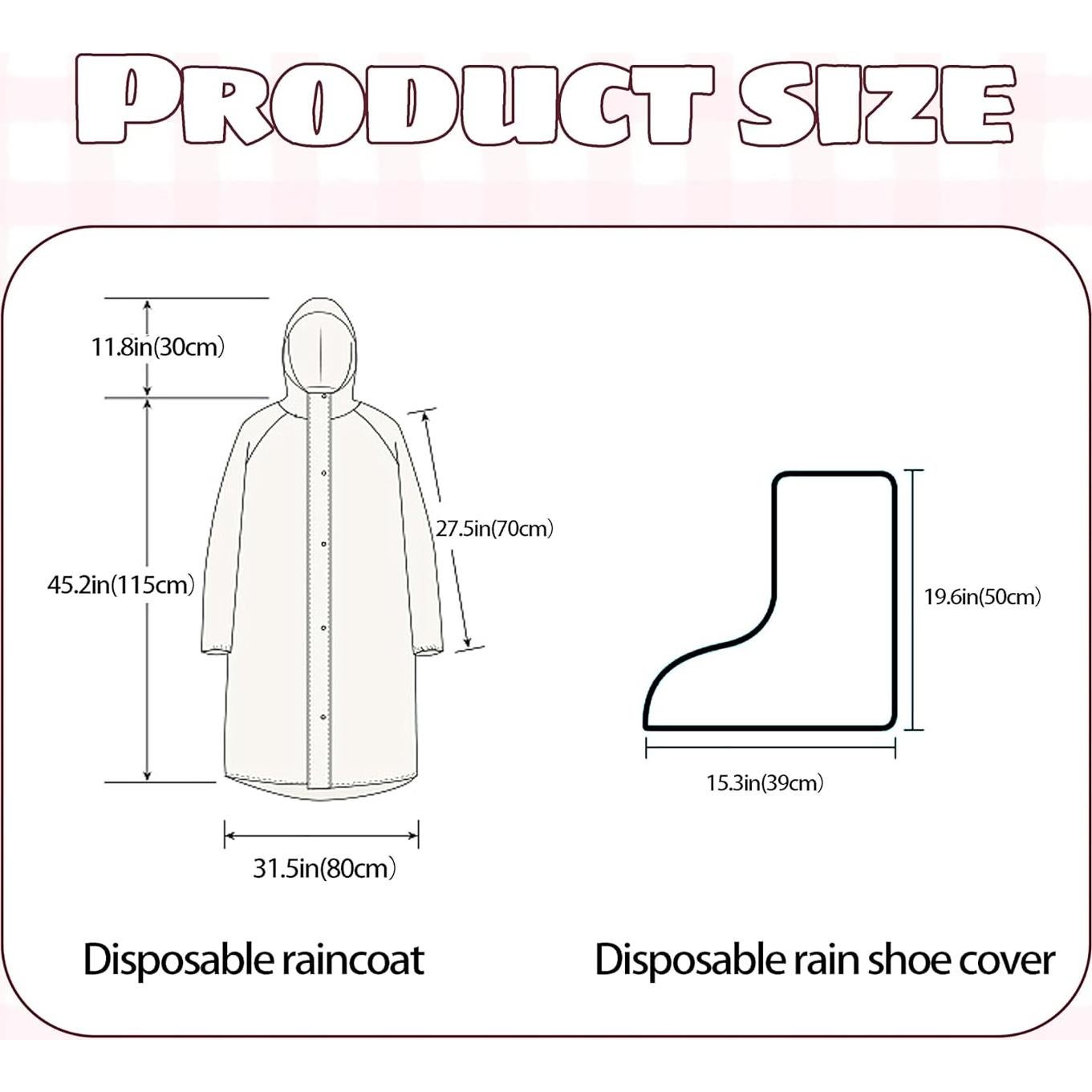 Impermeable desechable Zhenyoubml con capucha y cubiertas de botas