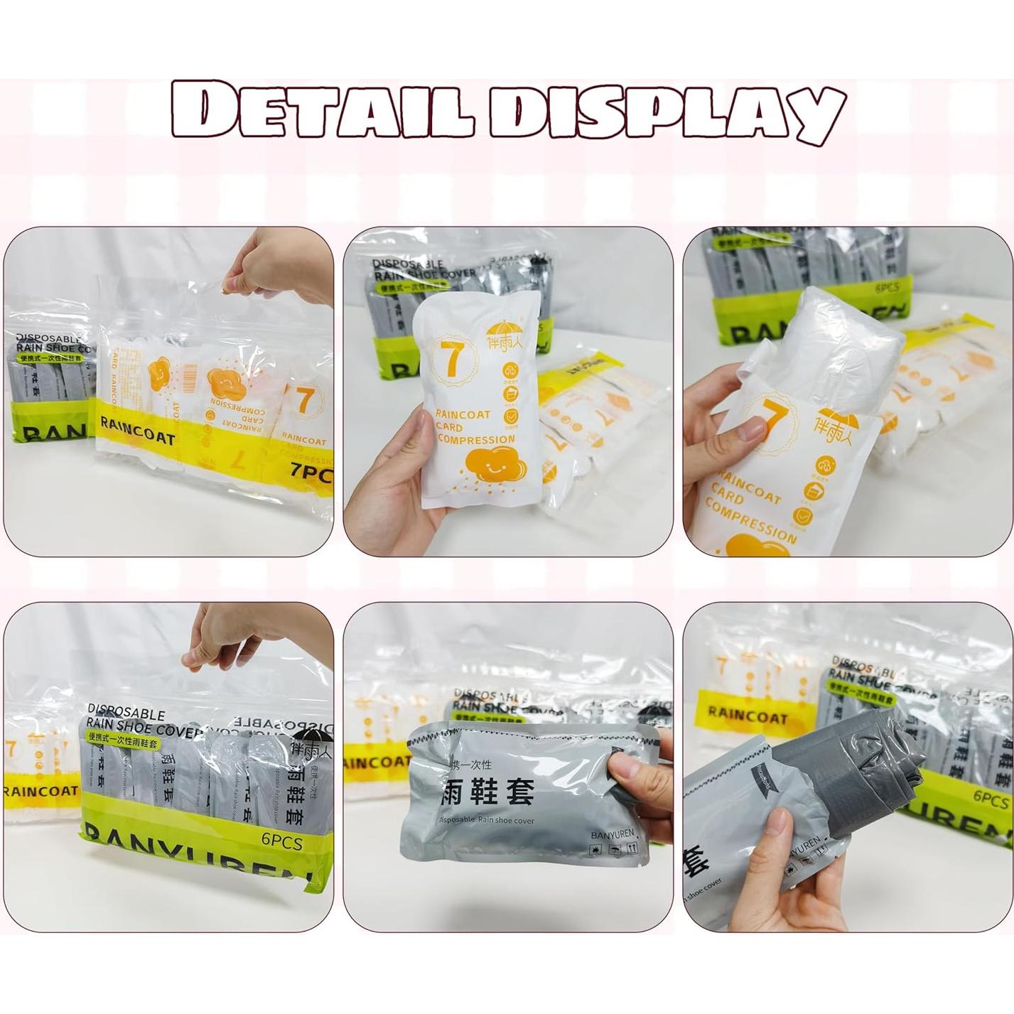 Impermeable desechable Zhenyoubml con capucha y cubiertas de botas