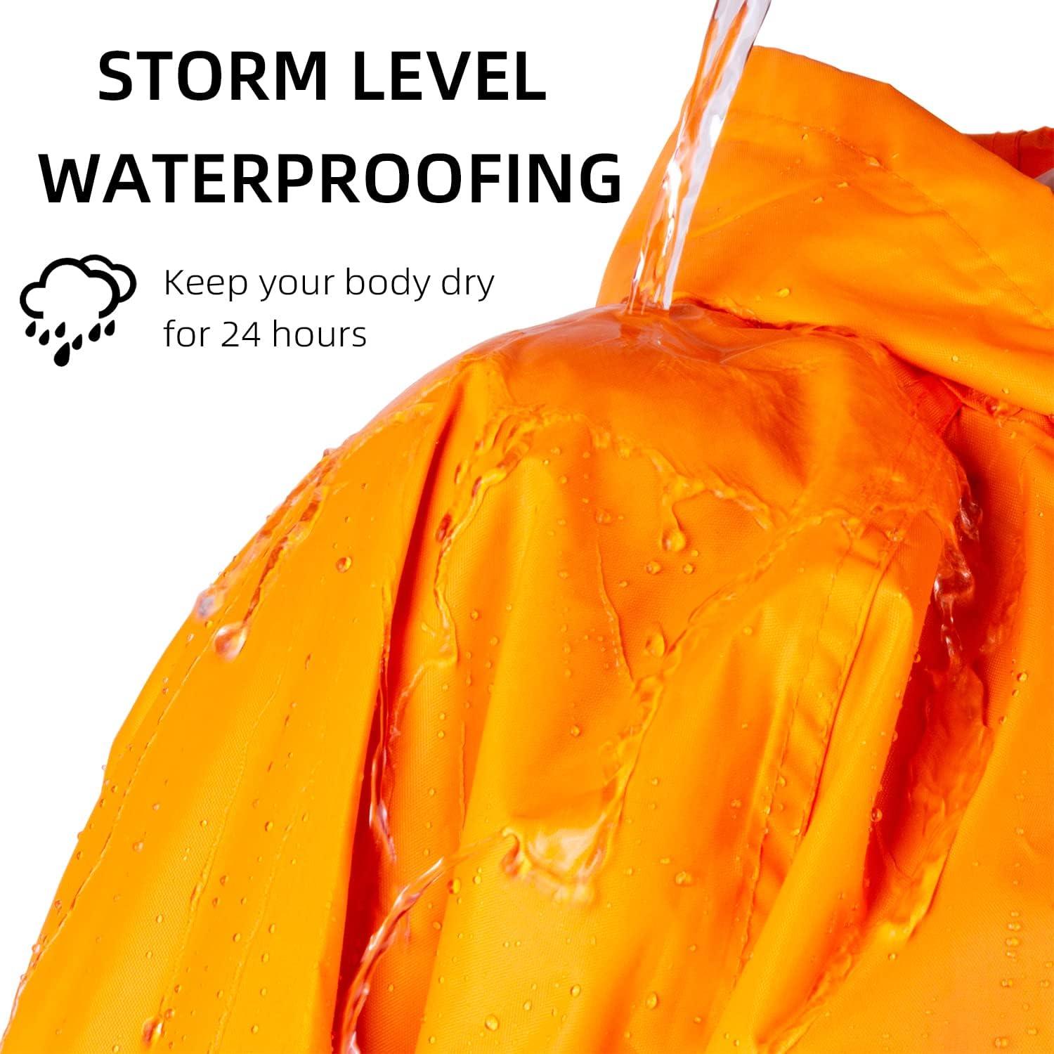 Abrigo de Lluvia Coralrain con Capucha Impermeable 15000mm