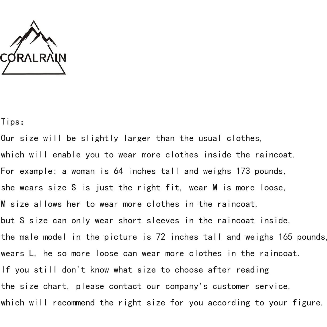 Abrigo de Lluvia Coralrain con Capucha Impermeable 15000mm