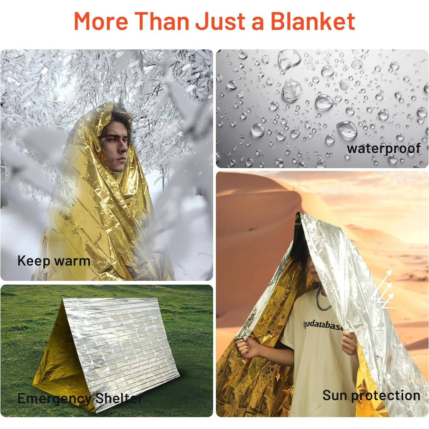 Paquete de 6 mantas de emergencia Griwonmy mylar 208x132 cm