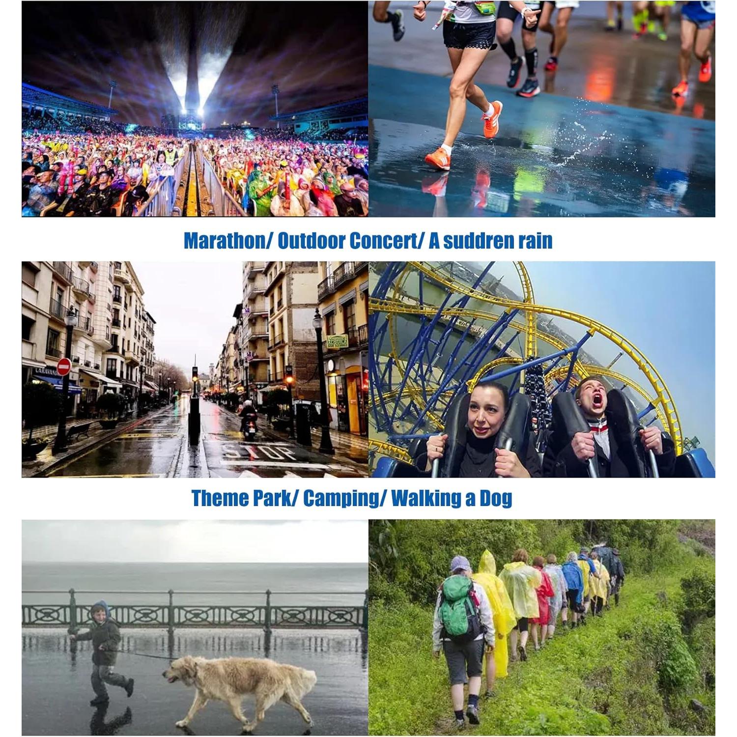 Poncho de Lluvia Reutilizable ASIAOD - Paquete de 2, Talla Única