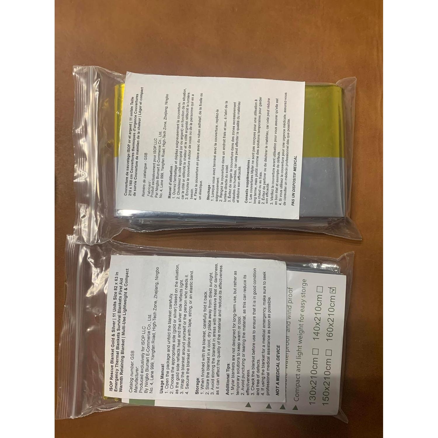 Manta de Emergencia ISOP GSB 11 Unidades Térmicas 208x160 cm