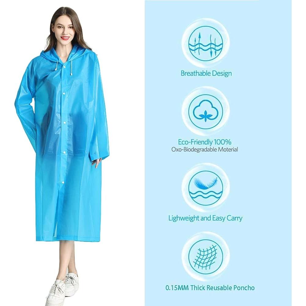 Ponchos de Lluvia Reutilizables YunLovXee para Adultos - 2 Piezas