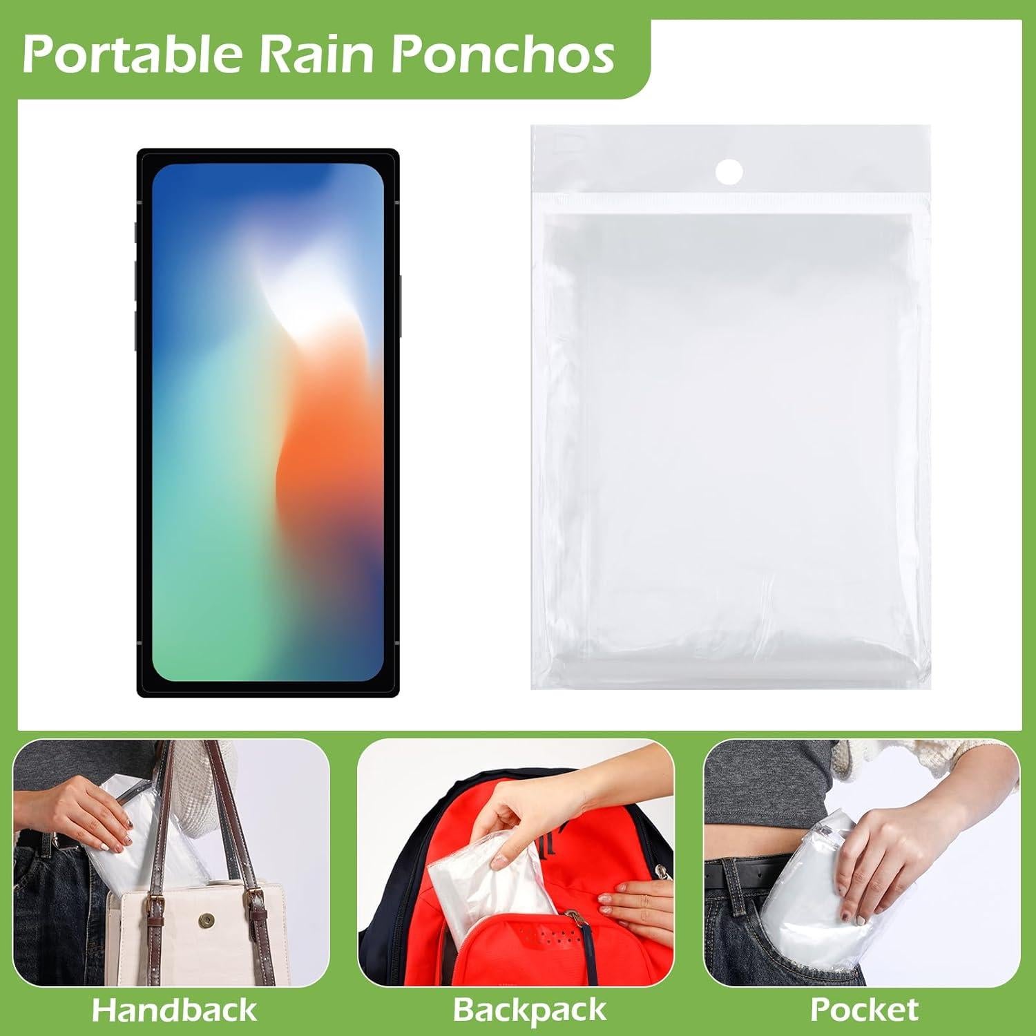 Hercicy 30 Ponchos de Lluvia Desechables para Niños 76x102cm