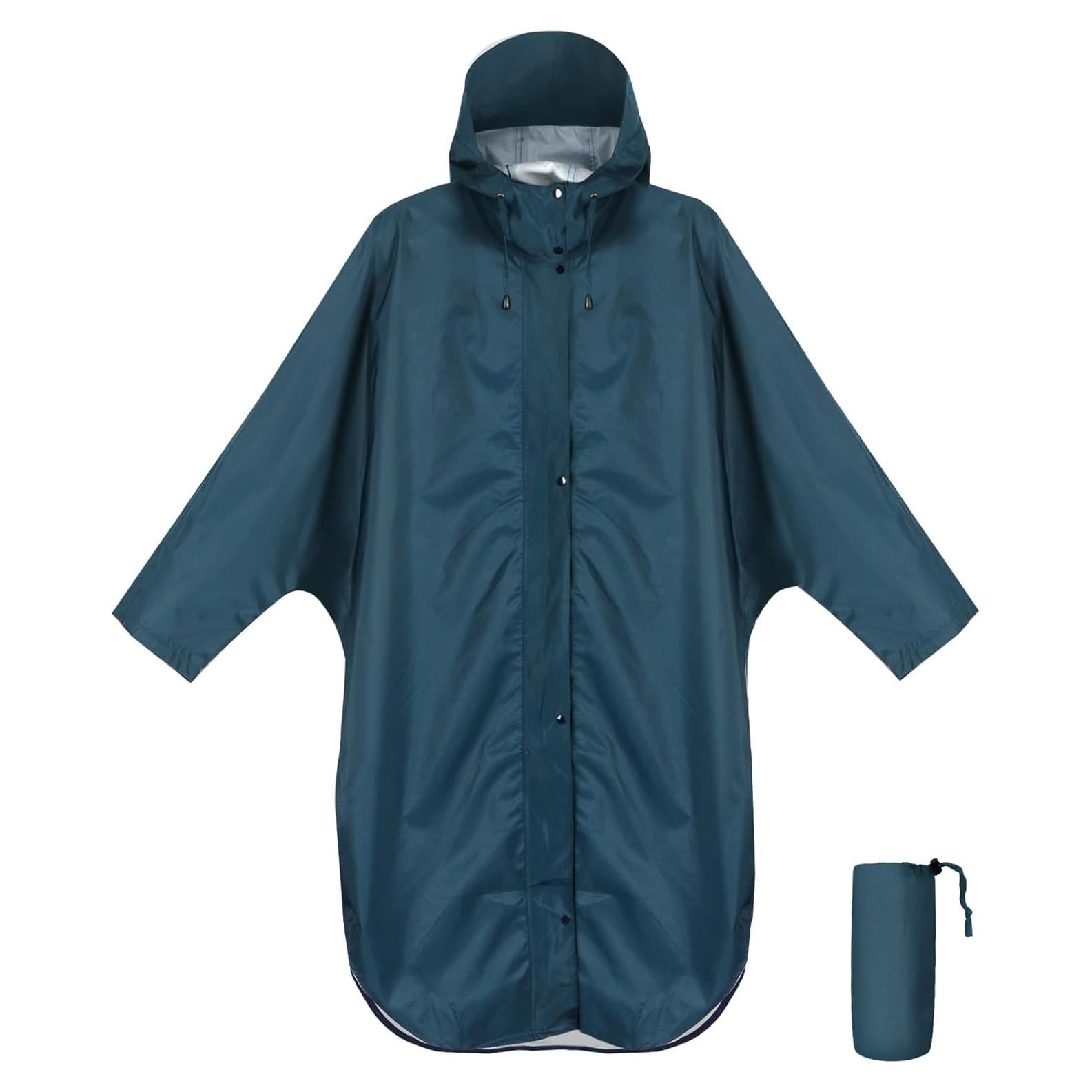 Poncho Impermeable ANYOO Unisex Adulto Azul Mar Ligero Plegable