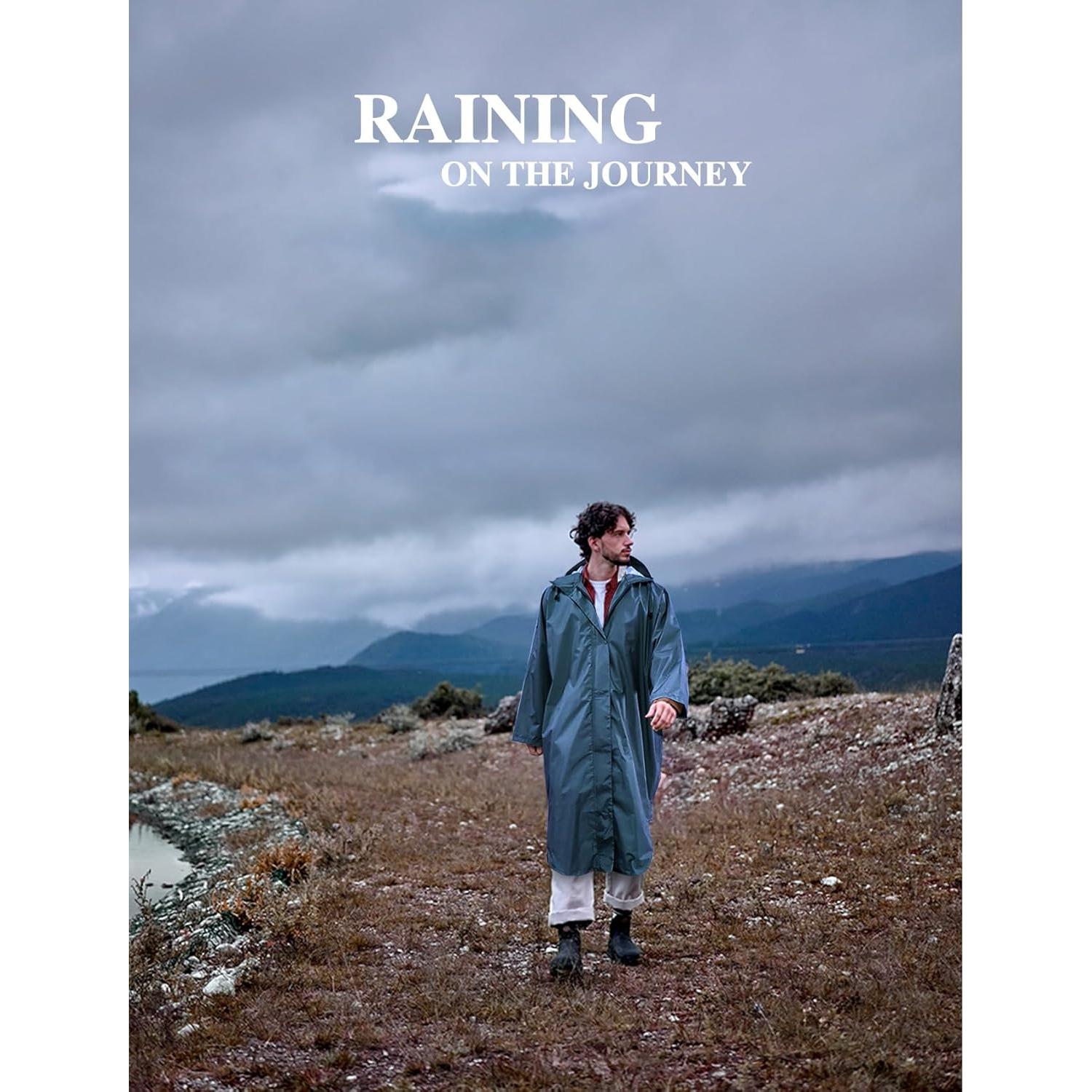 Poncho Impermeable ANYOO Unisex Adulto Azul Mar Ligero Plegable