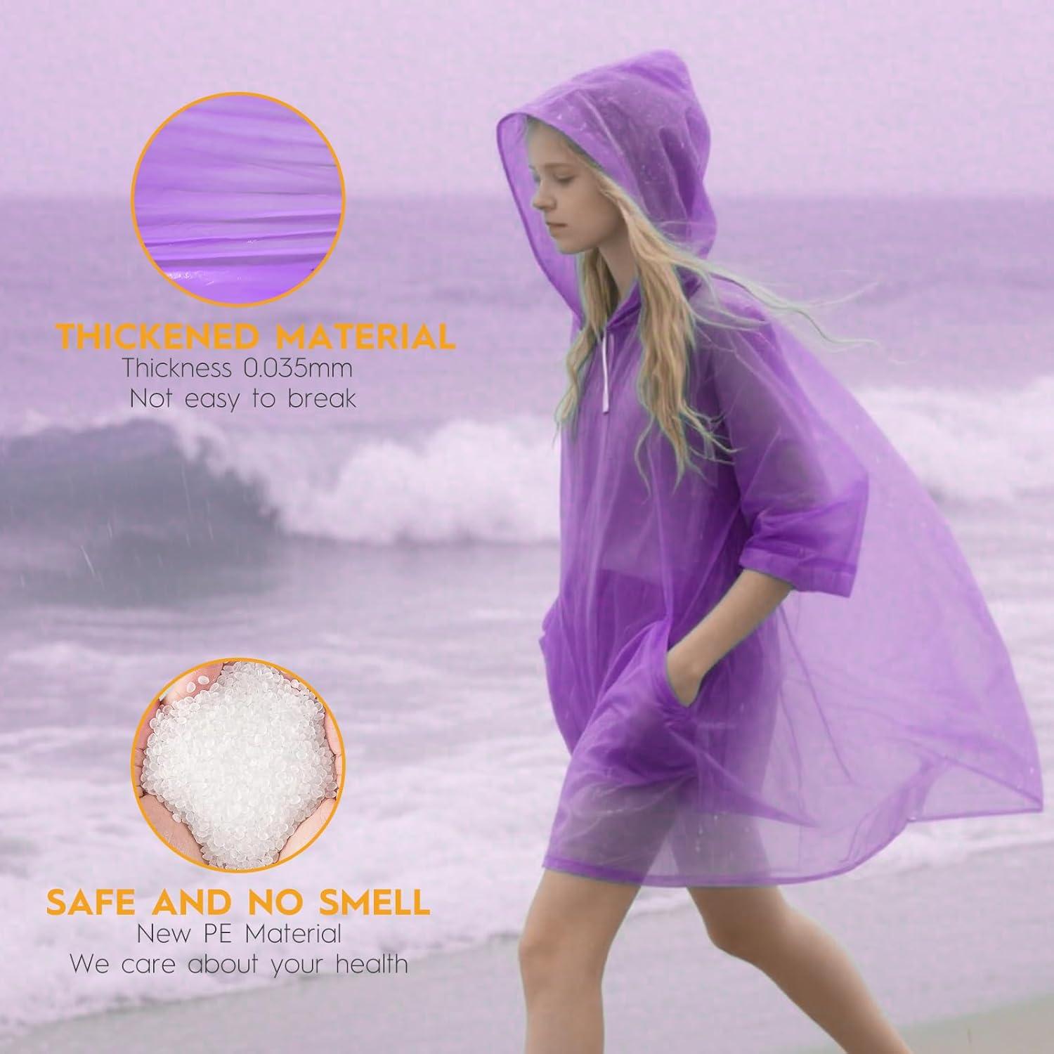 Ponchos Desechables Impermeables PE - Paquete de 8 Adultos Coloridos