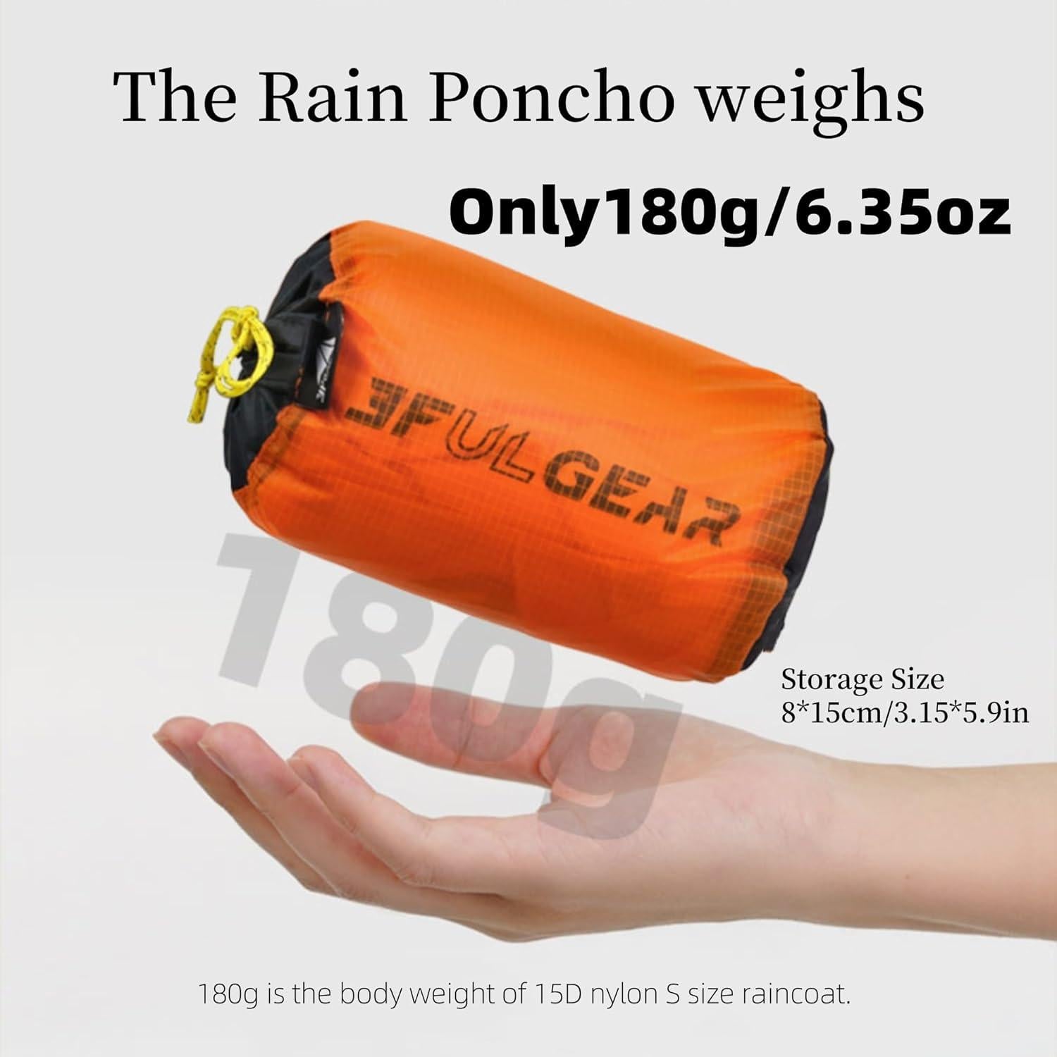 Poncho de Lluvia 3FULGEAR para Adultos, Impermeable y Ligero