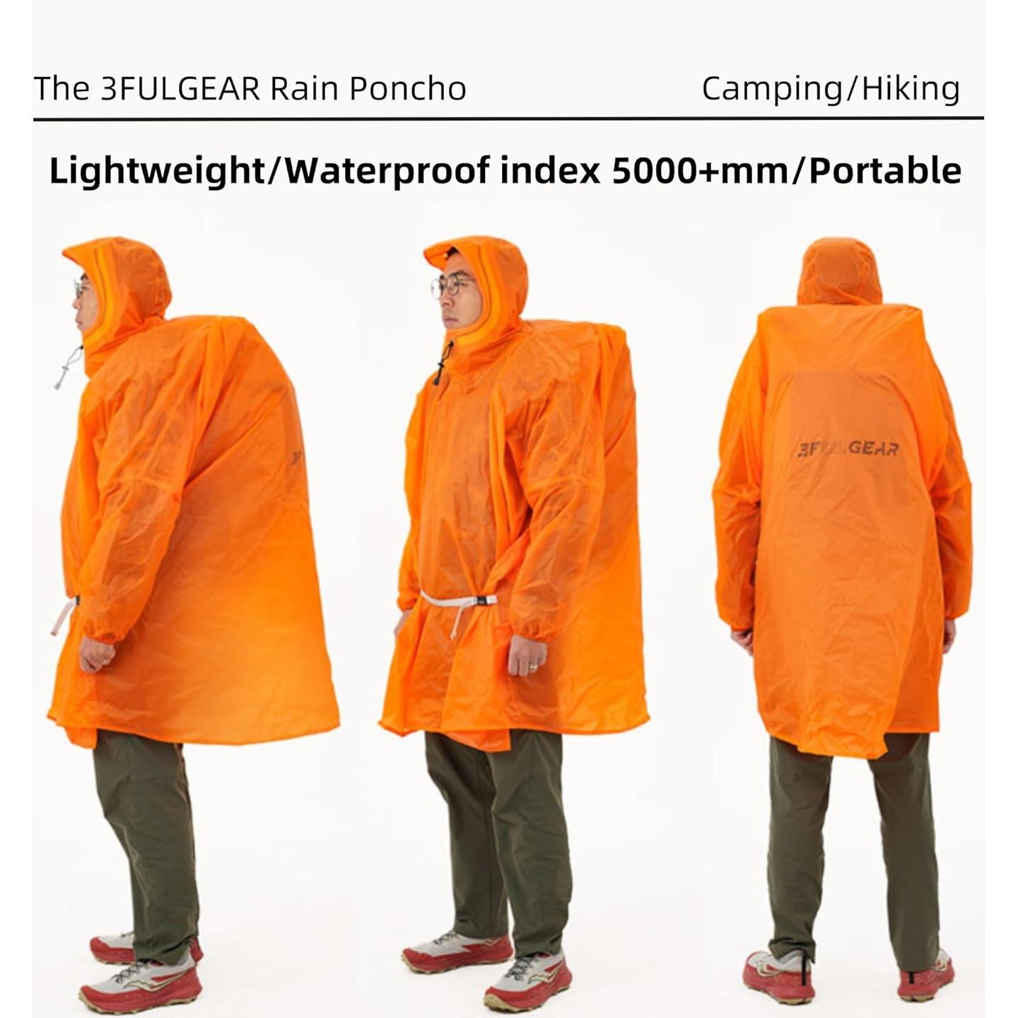 Poncho de Lluvia 3FULGEAR para Adultos, Impermeable y Ligero
