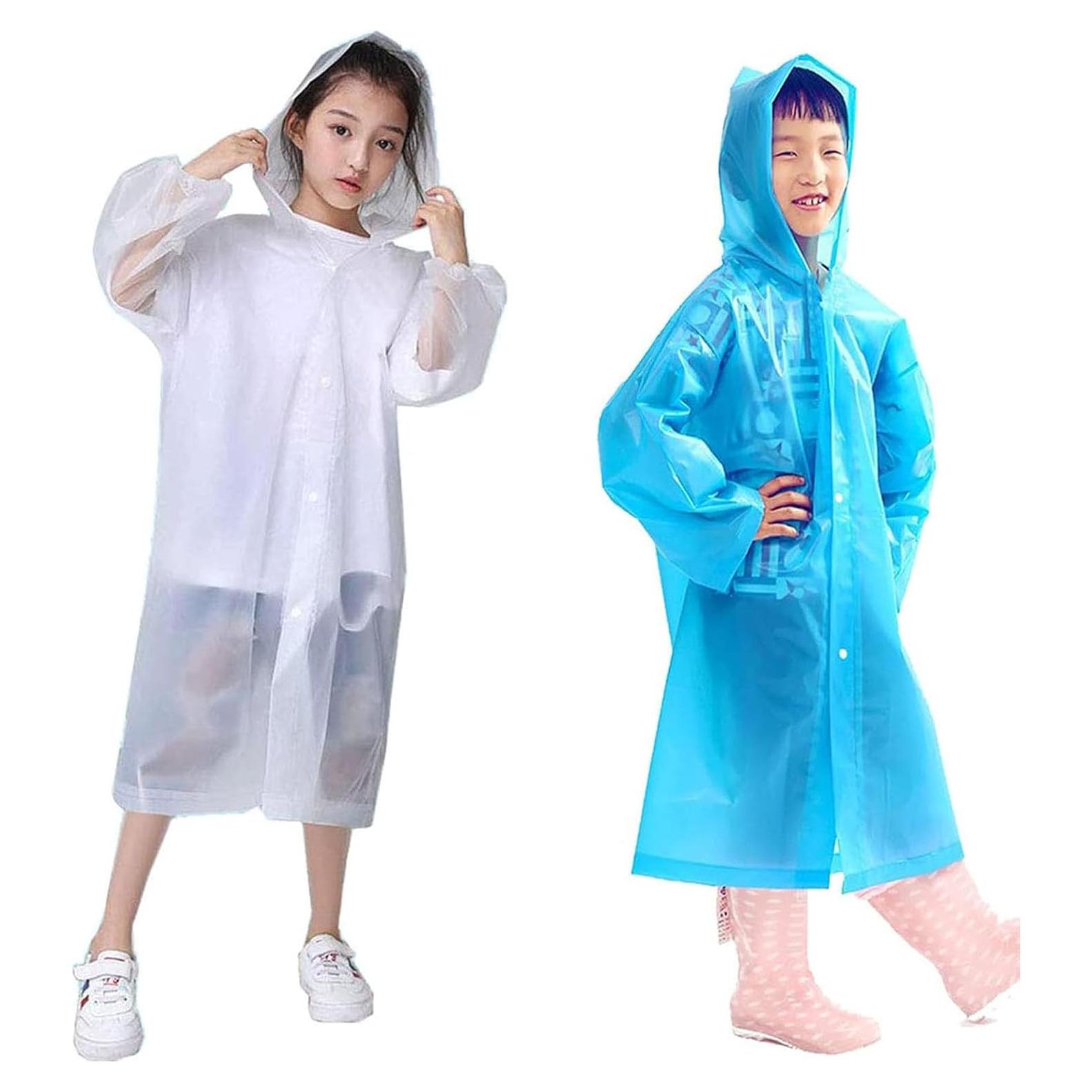 Poncho de Lluvia Reutilizable para Niños Nyicey - Azul y Blanco