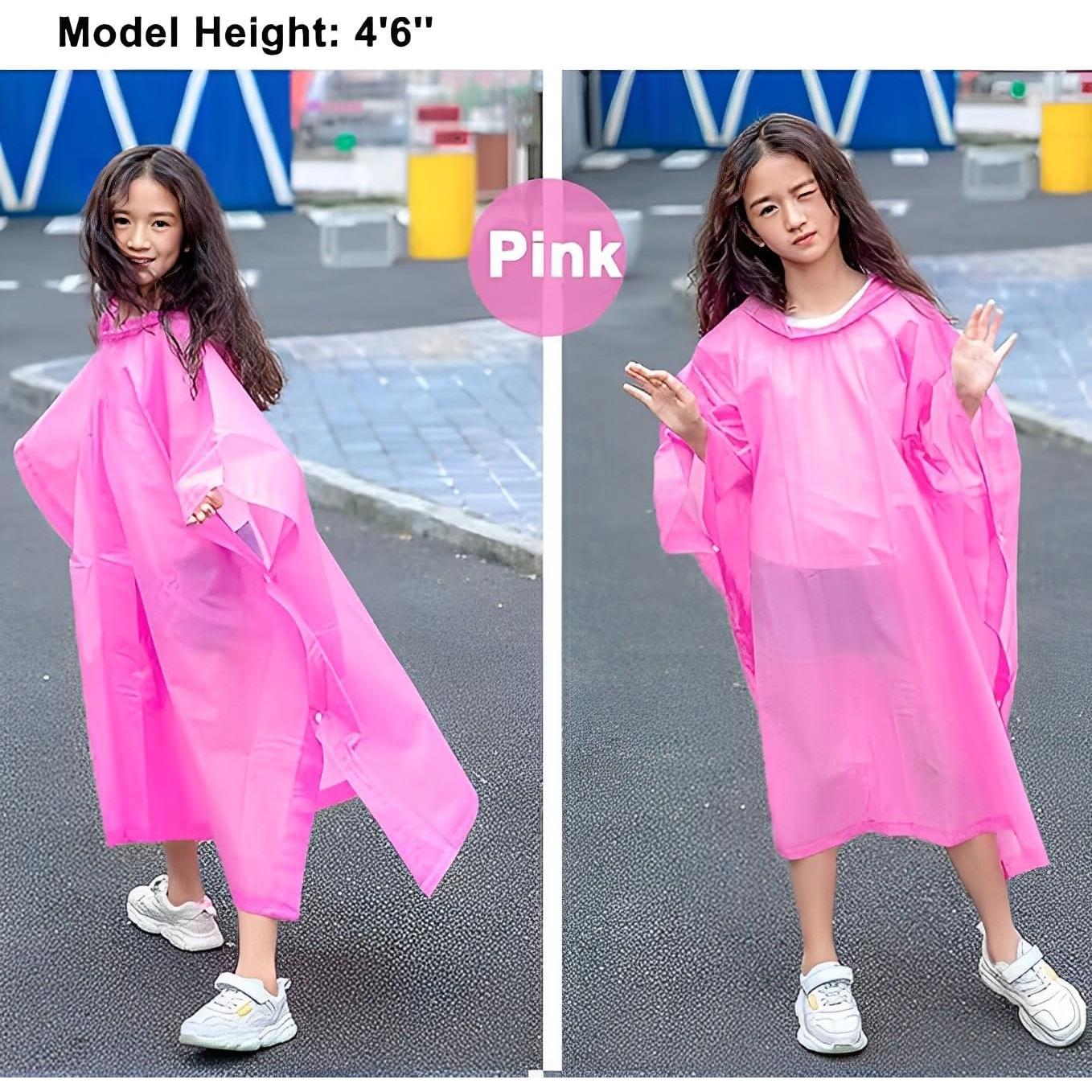 Ponchos Impermeables KUNYUN para Niños 2 Paquete Azul y Rosa