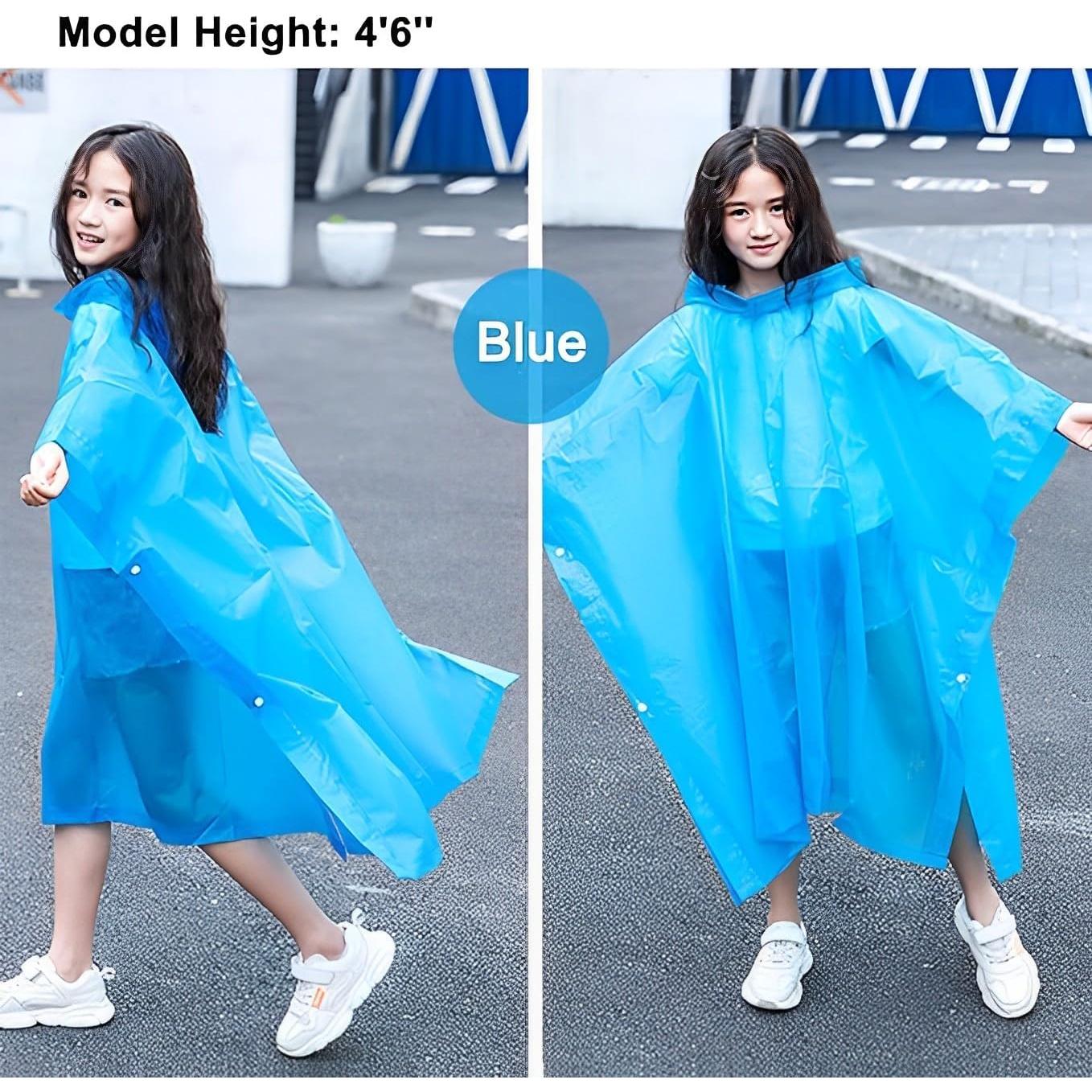 Ponchos Impermeables KUNYUN para Niños 2 Paquete Azul y Rosa