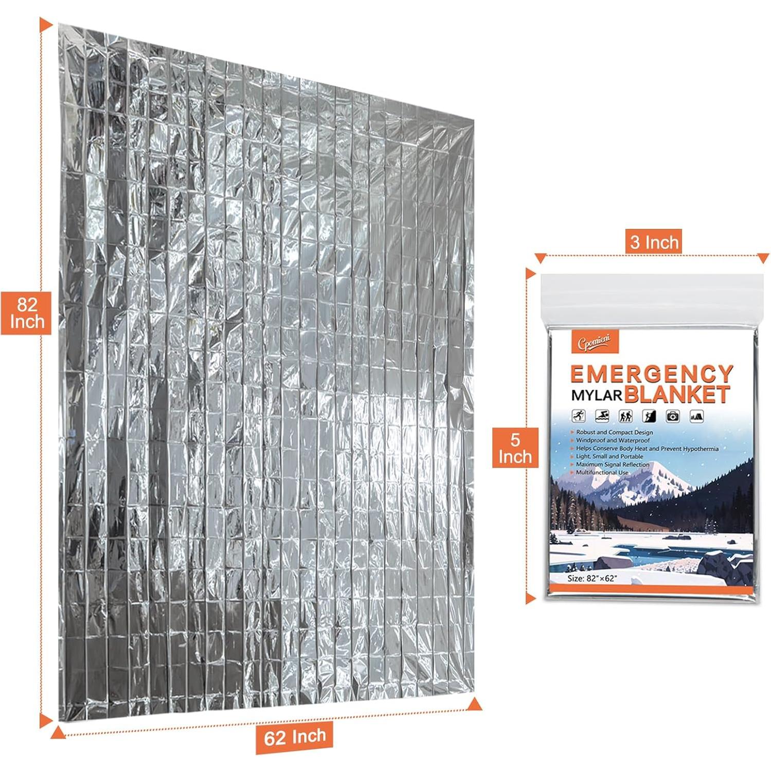 4 Mantas Térmicas de Emergencia Mylar CPOMIENI 210 x 157 cm