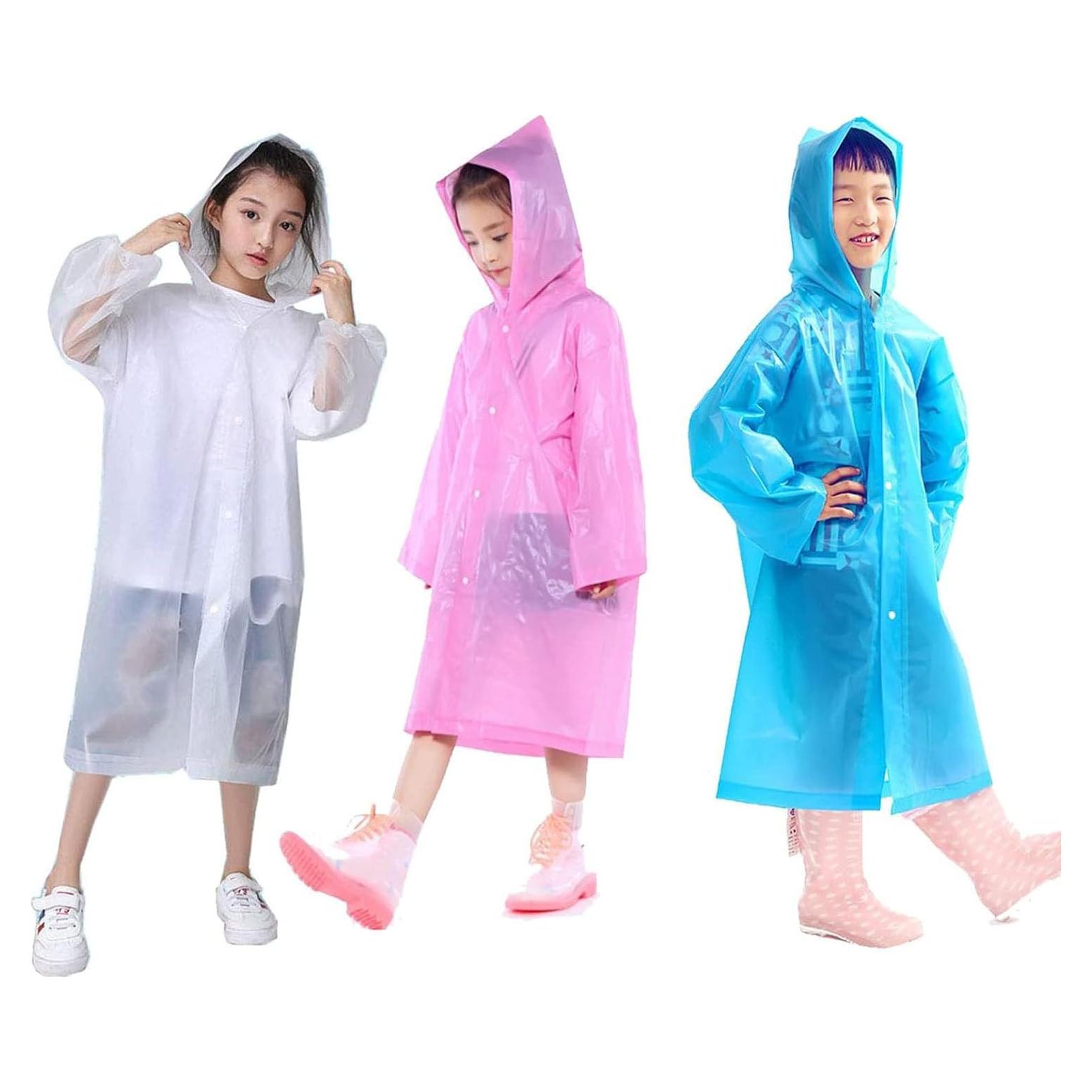 Ponchos de Lluvia Reutilizables para Niños OPACC - 3 Paquetes
