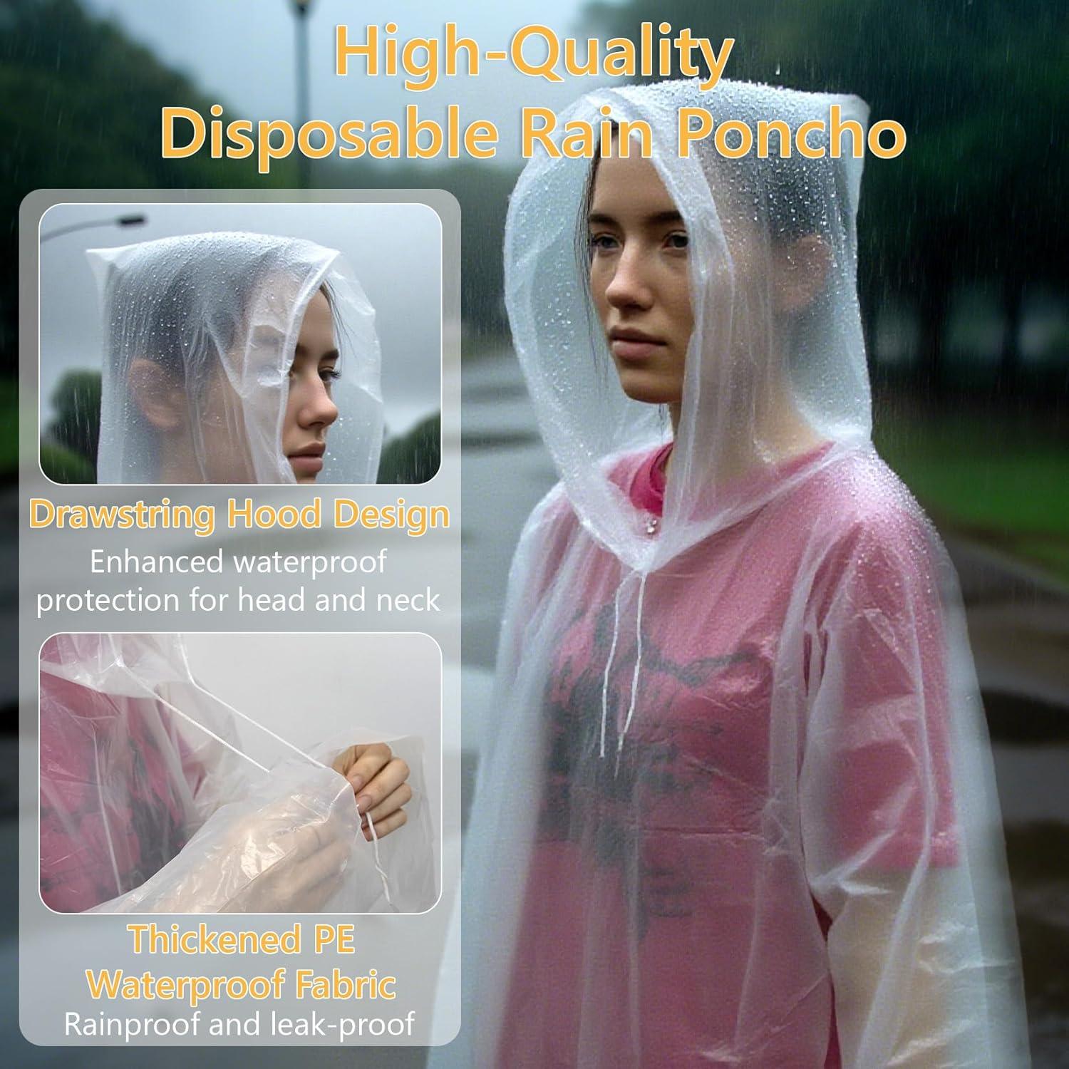 5 Ponchos de Lluvia Desechables Adultos y Niños Impermeables