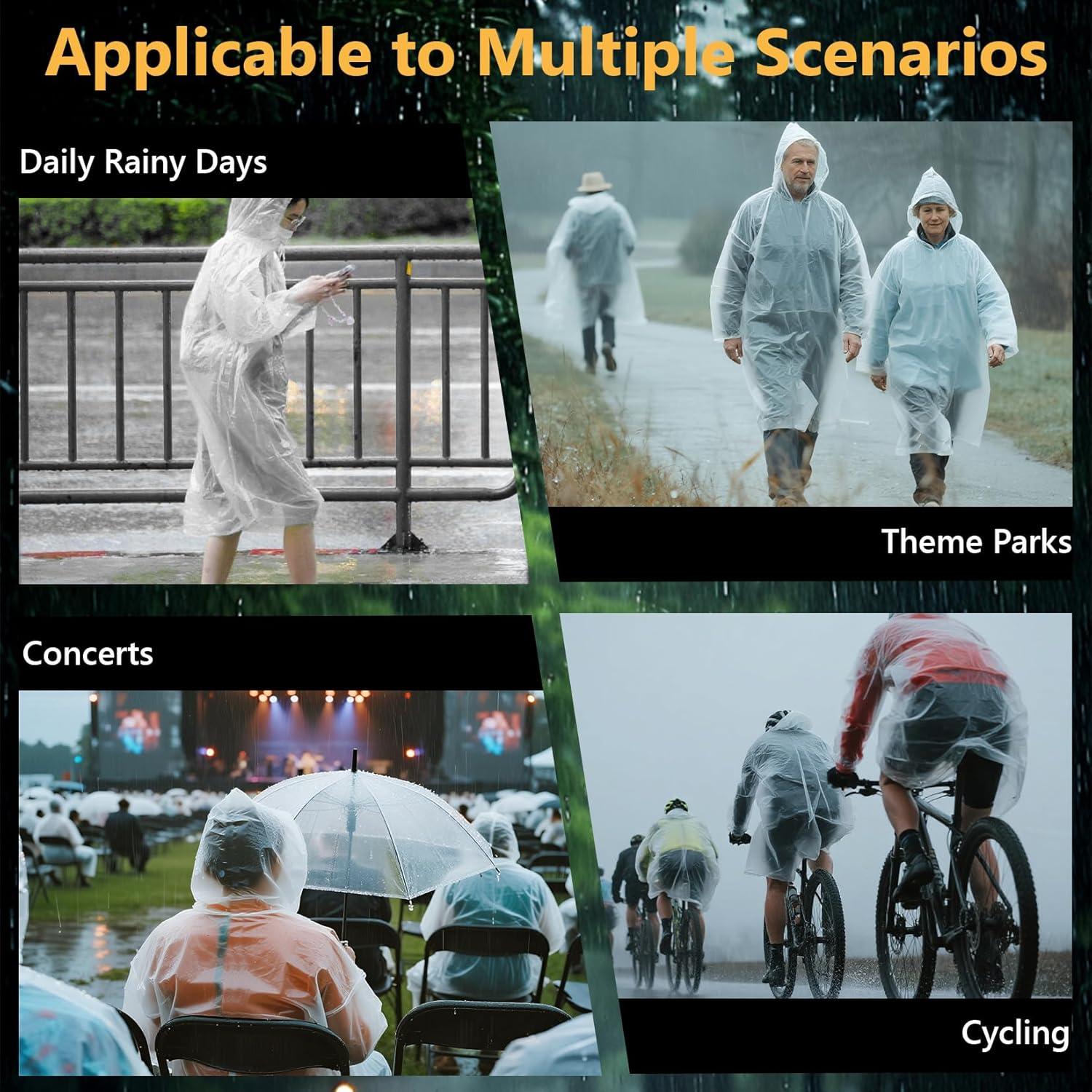 5 Ponchos de Lluvia Desechables Adultos y Niños Impermeables
