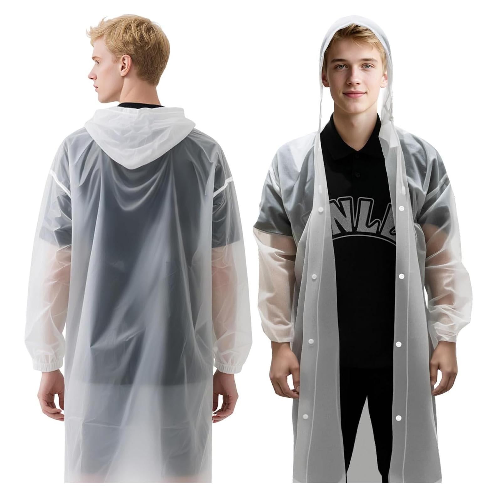 Paquete de 12 Ponchos de Lluvia EVA Transparentes Unisex