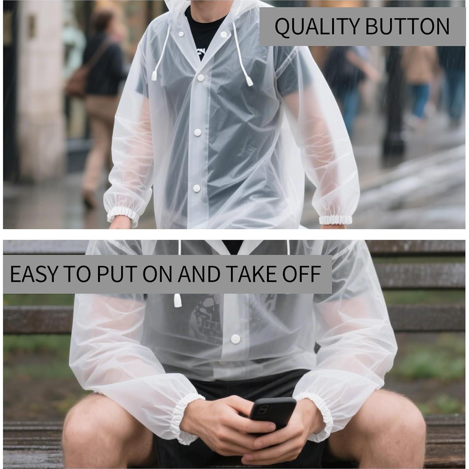 Paquete de 12 Ponchos de Lluvia EVA Transparentes Unisex