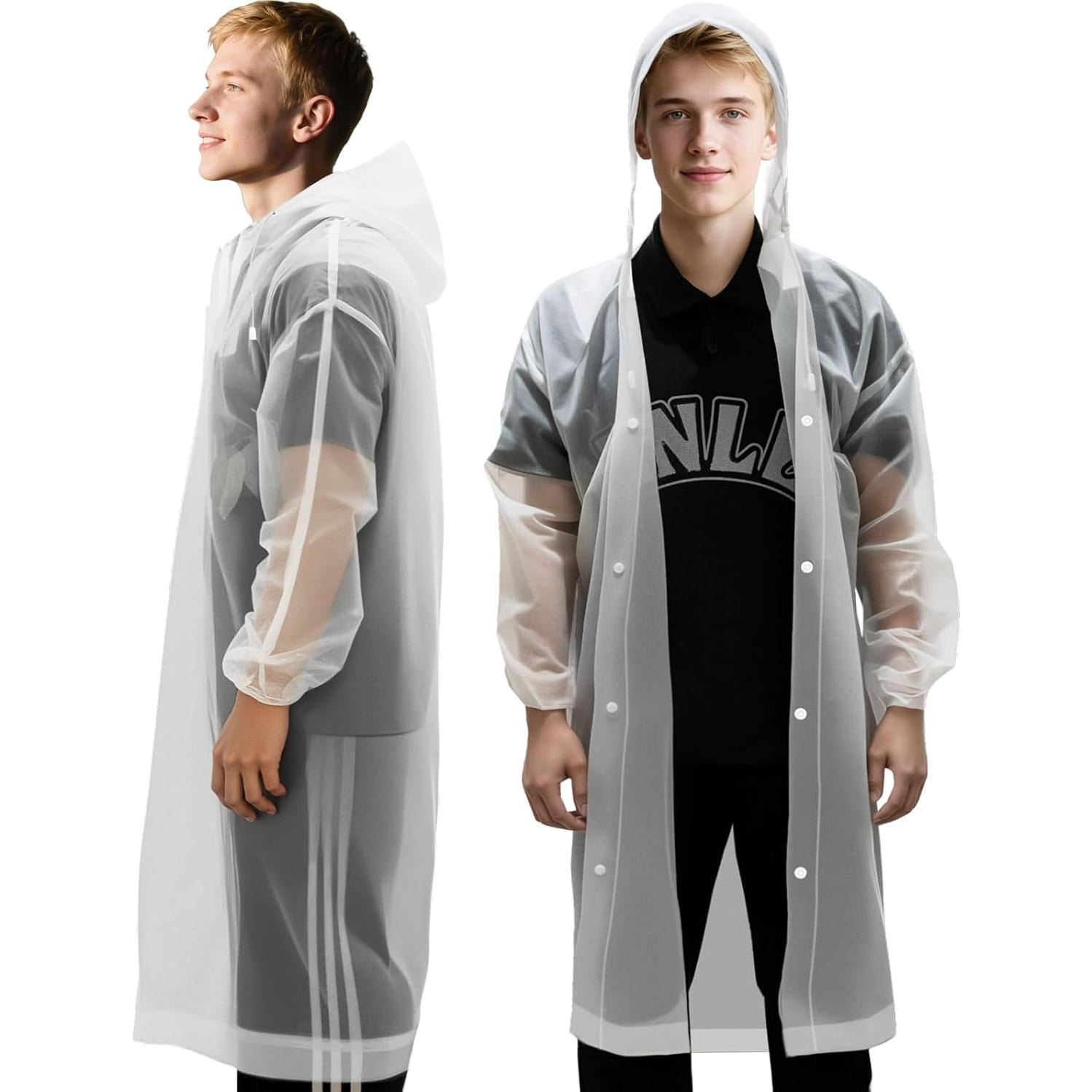 Paquete de 12 Ponchos de Lluvia EVA Transparentes Unisex