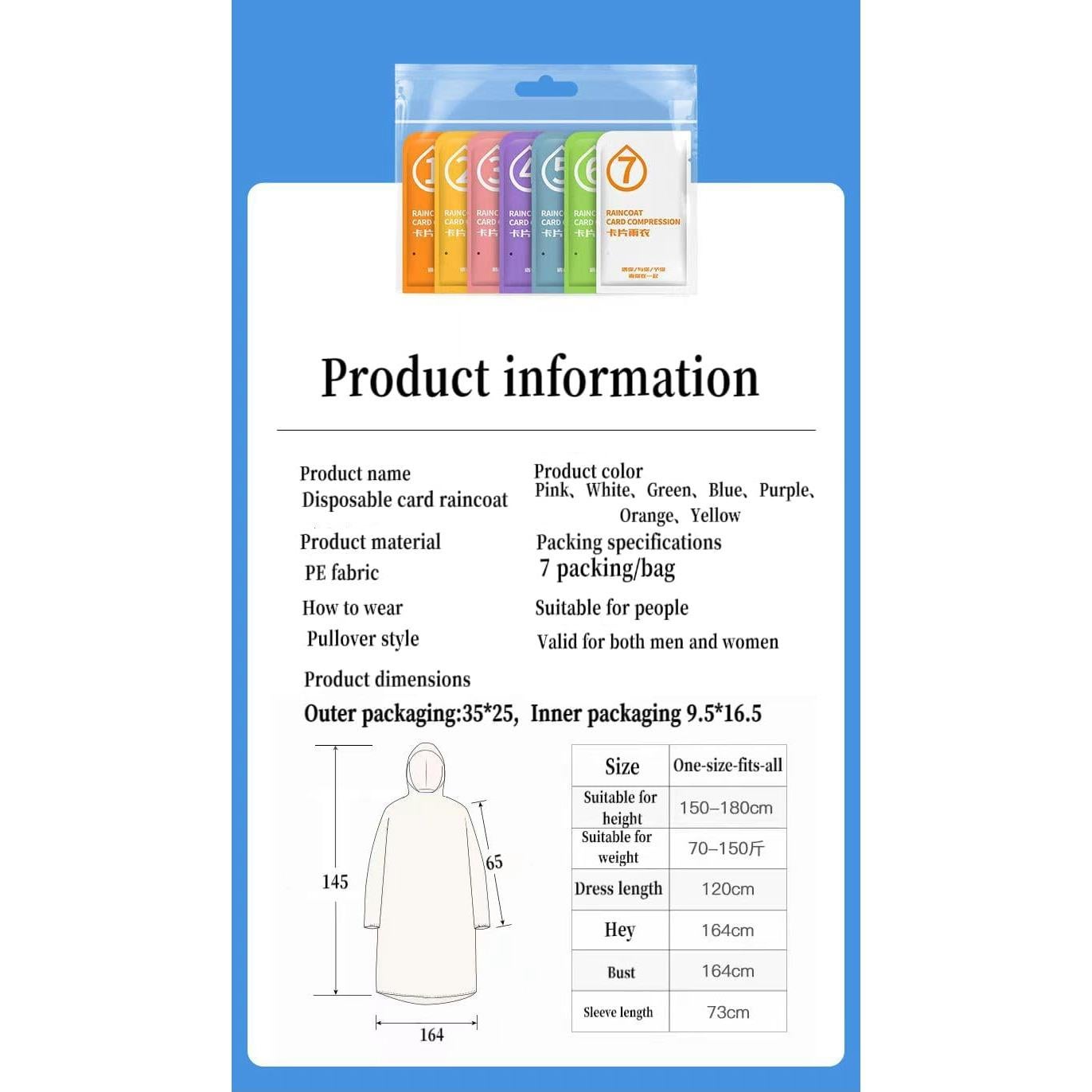 Poncho de Lluvia Desechable Kucrozew con Pegatinas para Zapatos