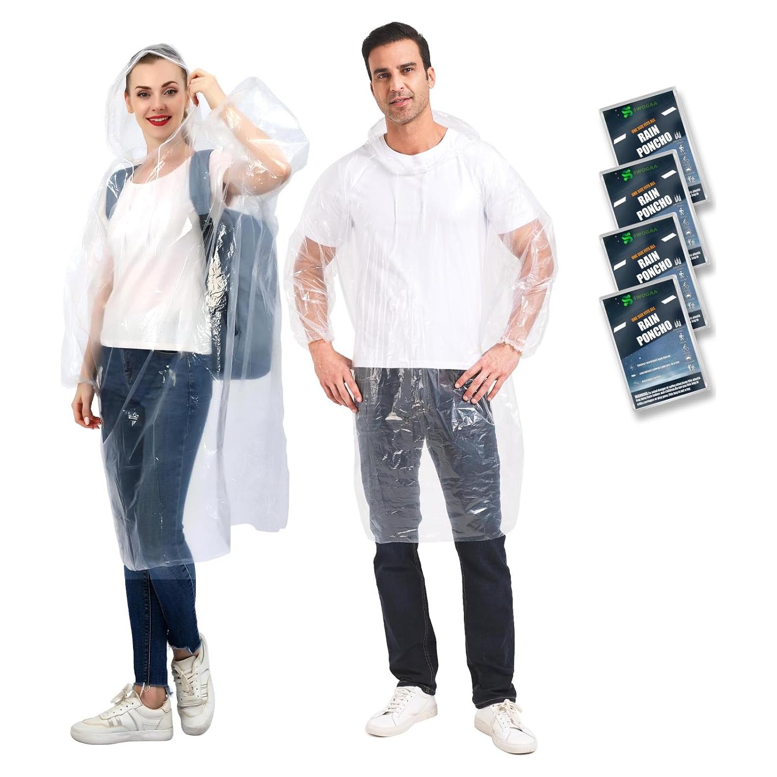 Ponchos de Lluvia Desechables SWOGAA 10 y 4 Paquete Adultos