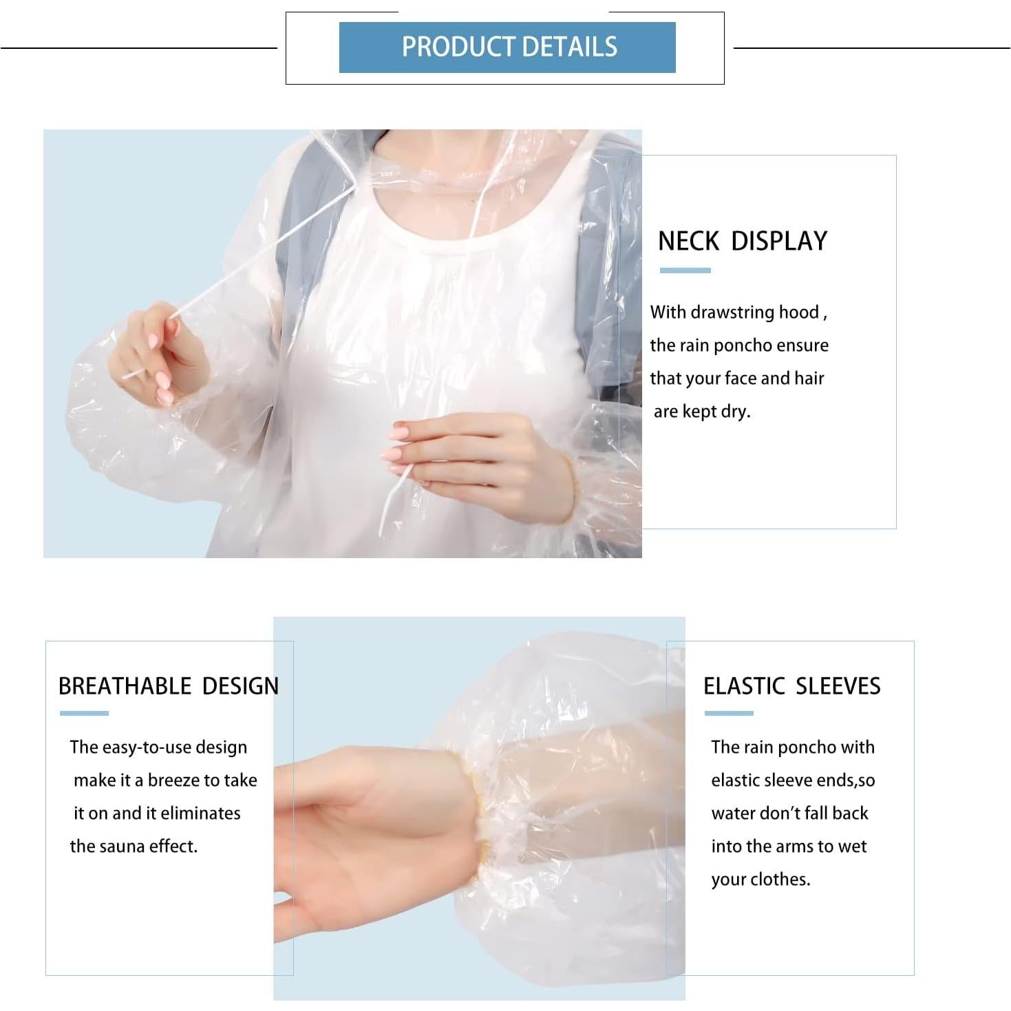 Ponchos de Lluvia Desechables SWOGAA 10 y 4 Paquete Adultos