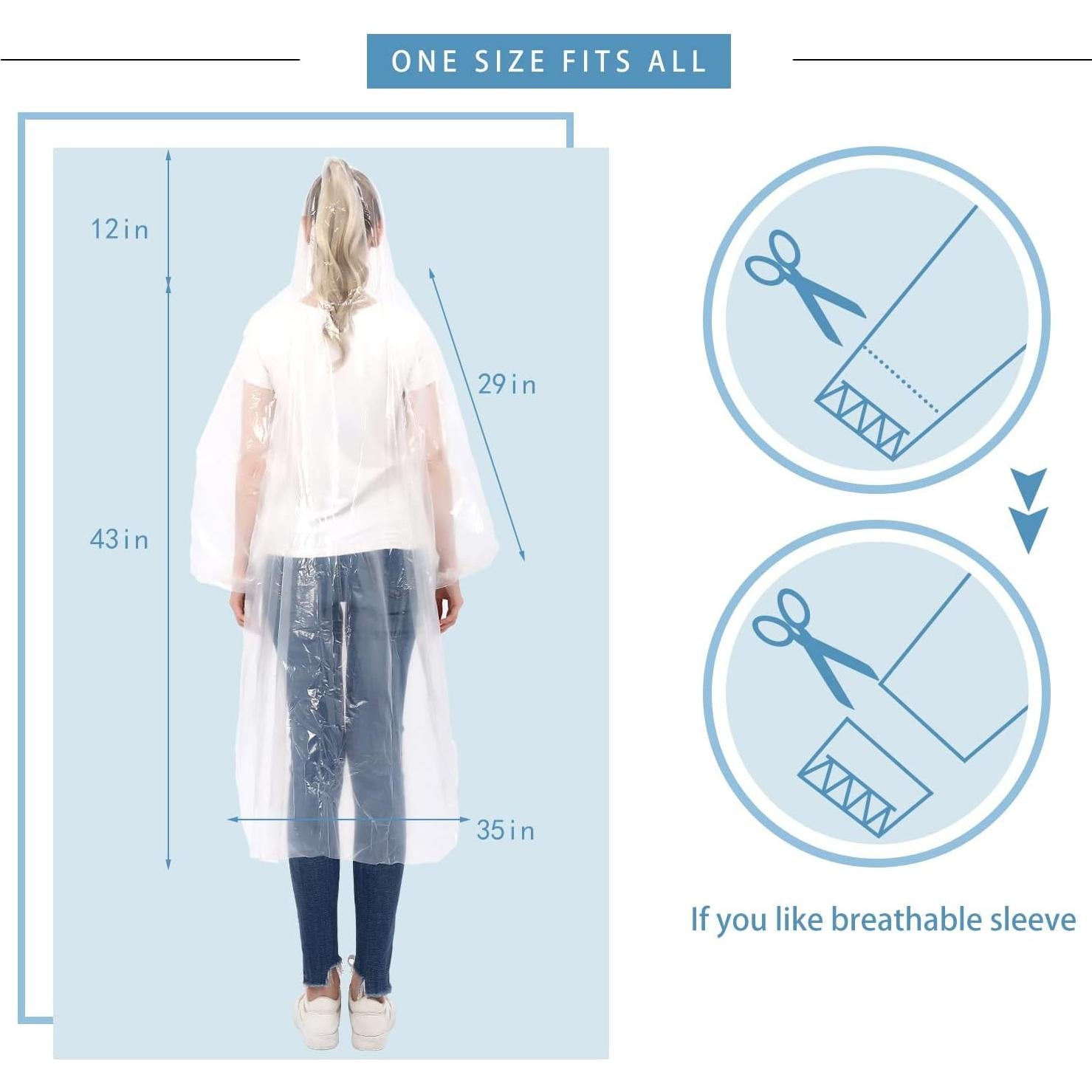 Ponchos de Lluvia Desechables SWOGAA 10 y 4 Paquete Adultos