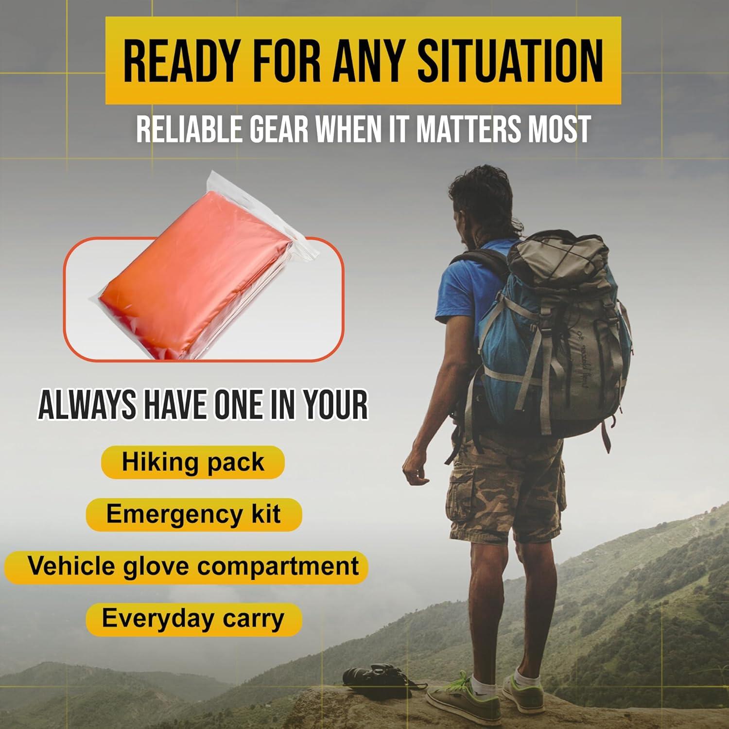 Paquete de 4 Ponchos de Lluvia ROCKFEELTEE Naranja Térmicos