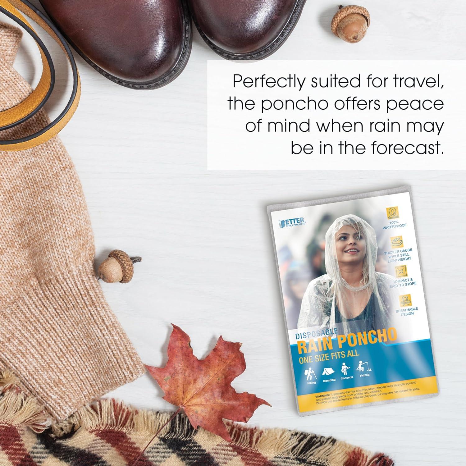 Ponchos de Lluvia Desechables Transparentes 5 Unidades - Adultos