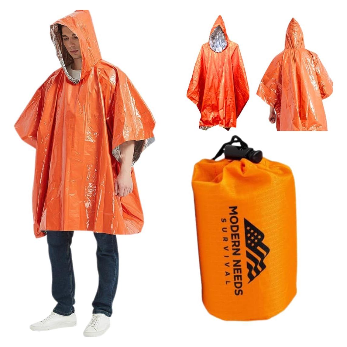 Poncho Impermeable Desechable Unisex - Chaleco de Supervivencia