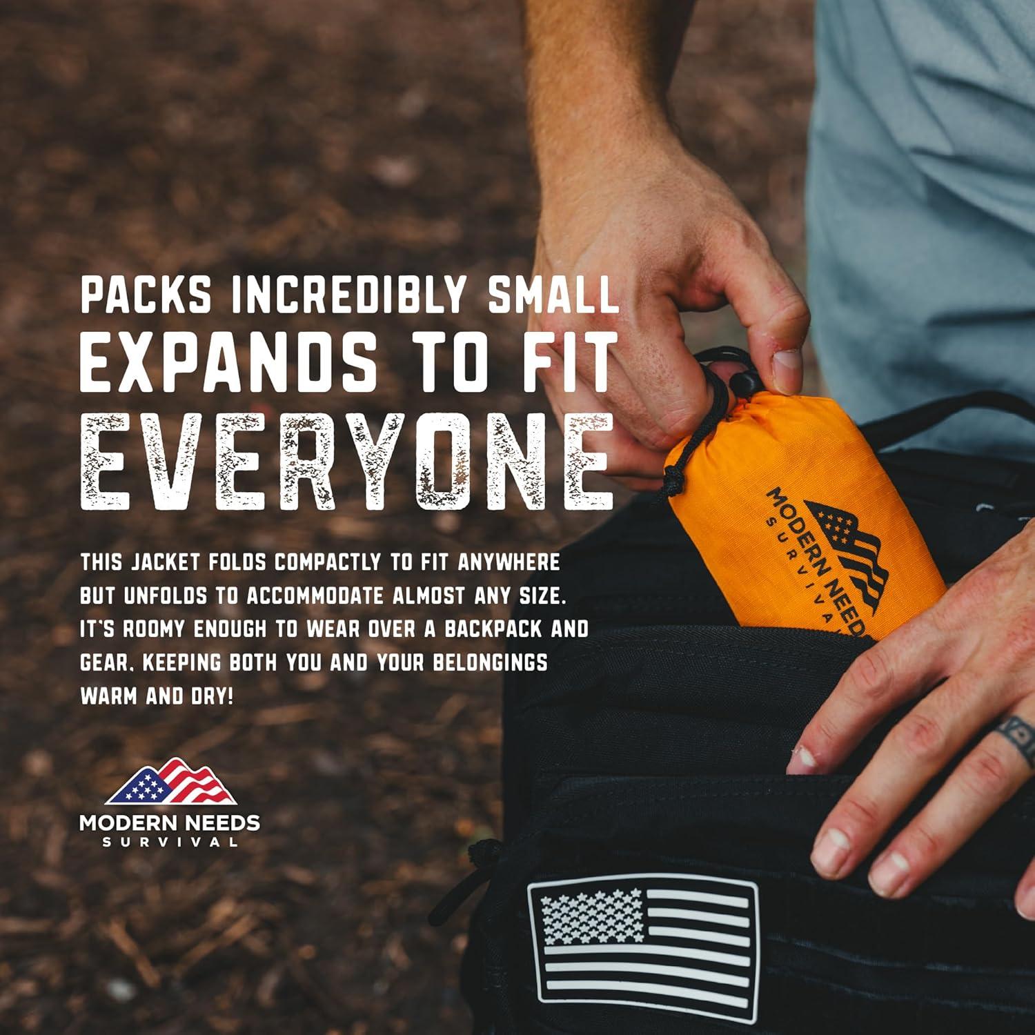 Poncho Impermeable Desechable Unisex - Chaleco de Supervivencia