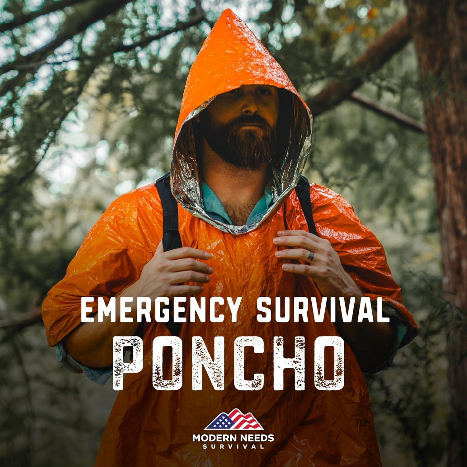 Poncho Impermeable Desechable Unisex - Chaleco de Supervivencia