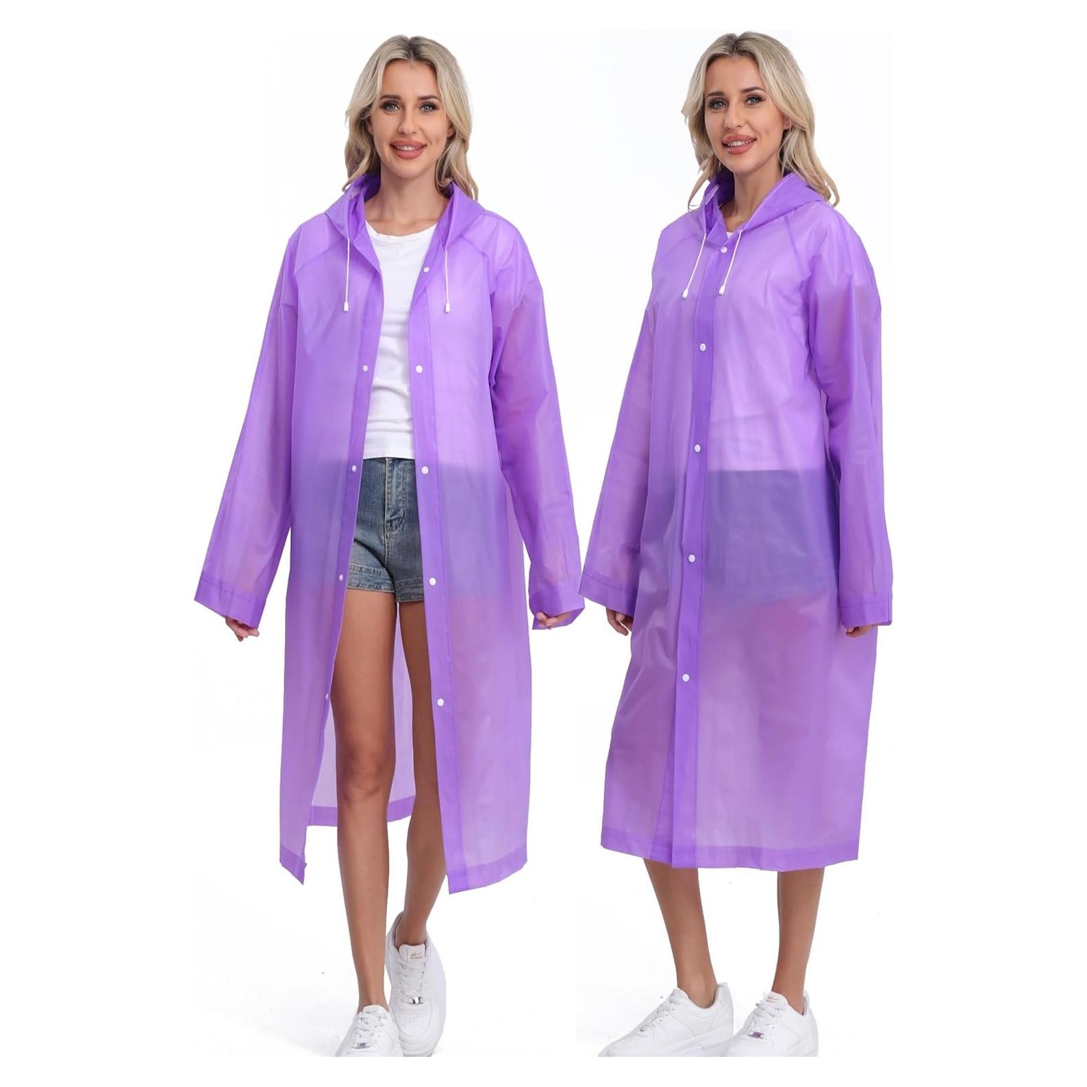 2 Ponchos de Lluvia Reutilizables HOOMBOOM para Adultos 69.85x149.86cm