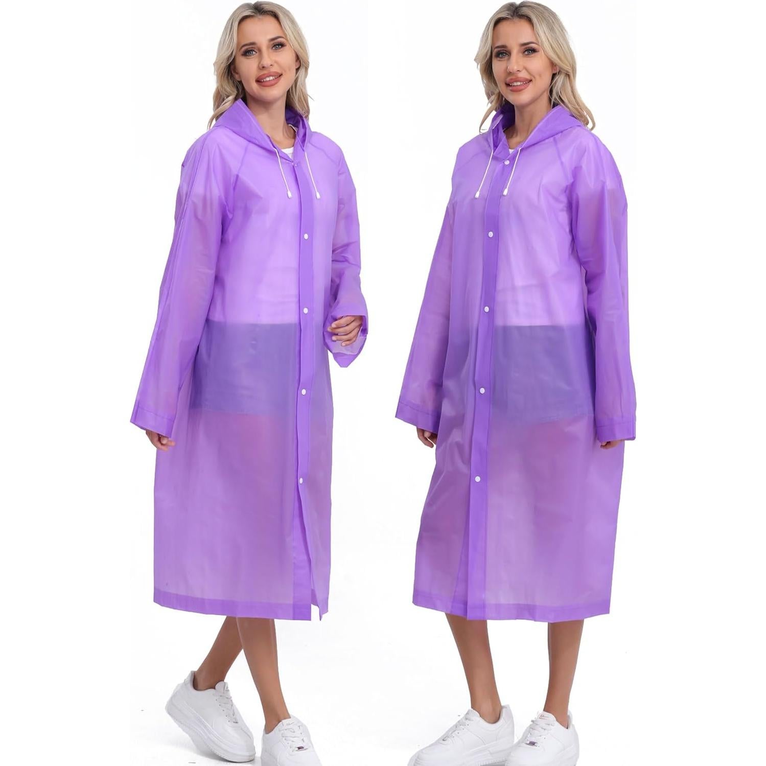 2 Ponchos de Lluvia Reutilizables HOOMBOOM para Adultos 69.85x149.86cm