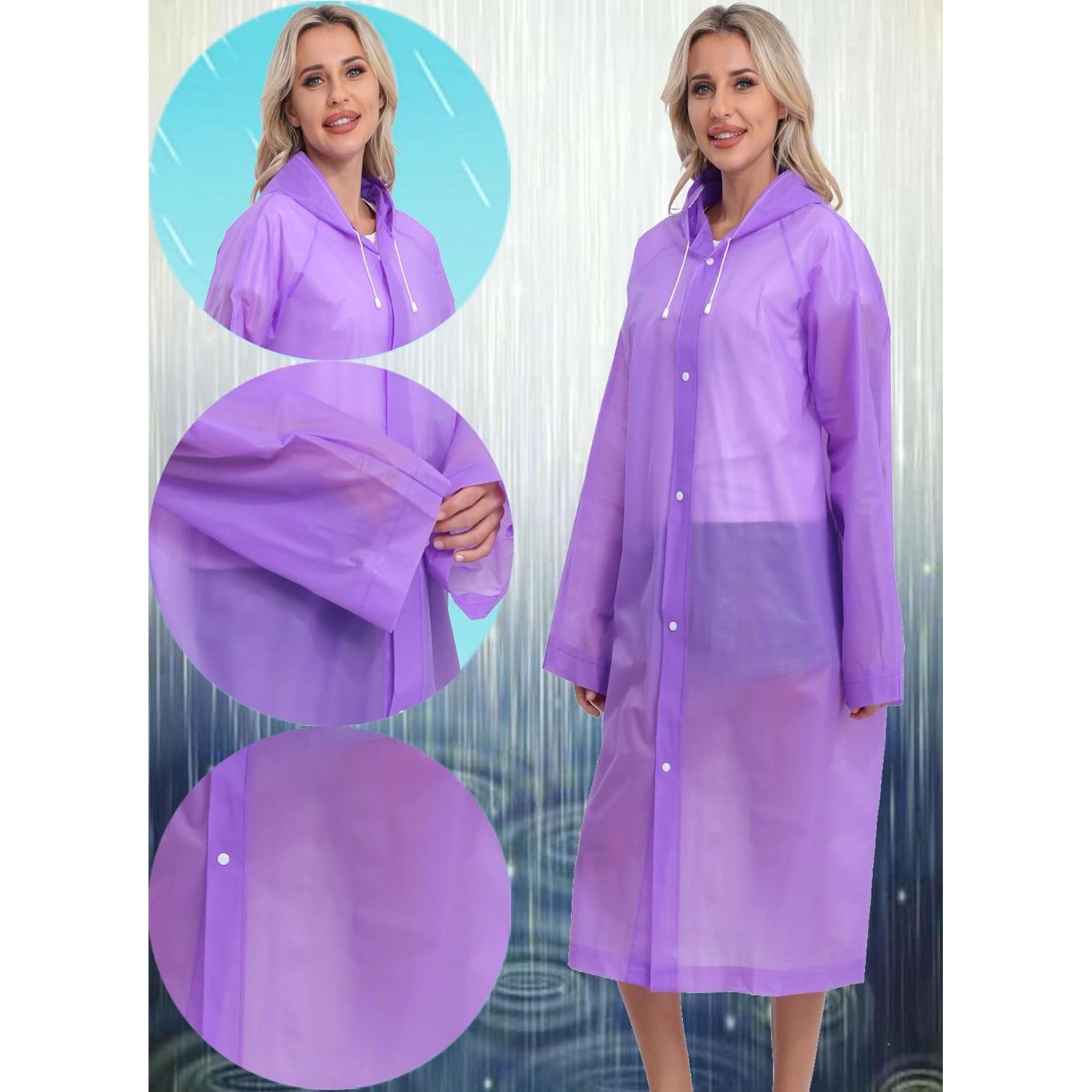 2 Ponchos de Lluvia Reutilizables HOOMBOOM para Adultos 69.85x149.86cm