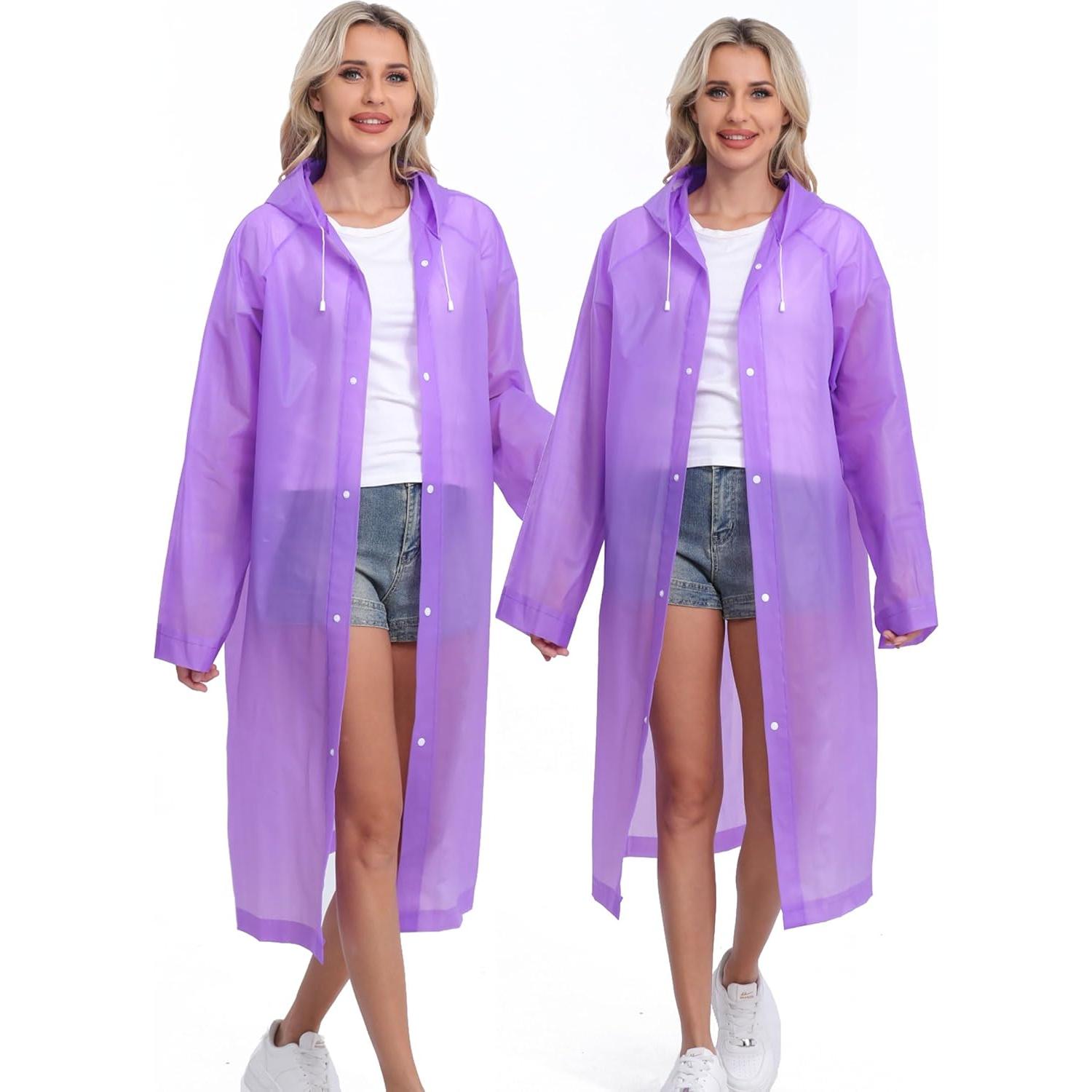 2 Ponchos de Lluvia Reutilizables HOOMBOOM para Adultos 69.85x149.86cm