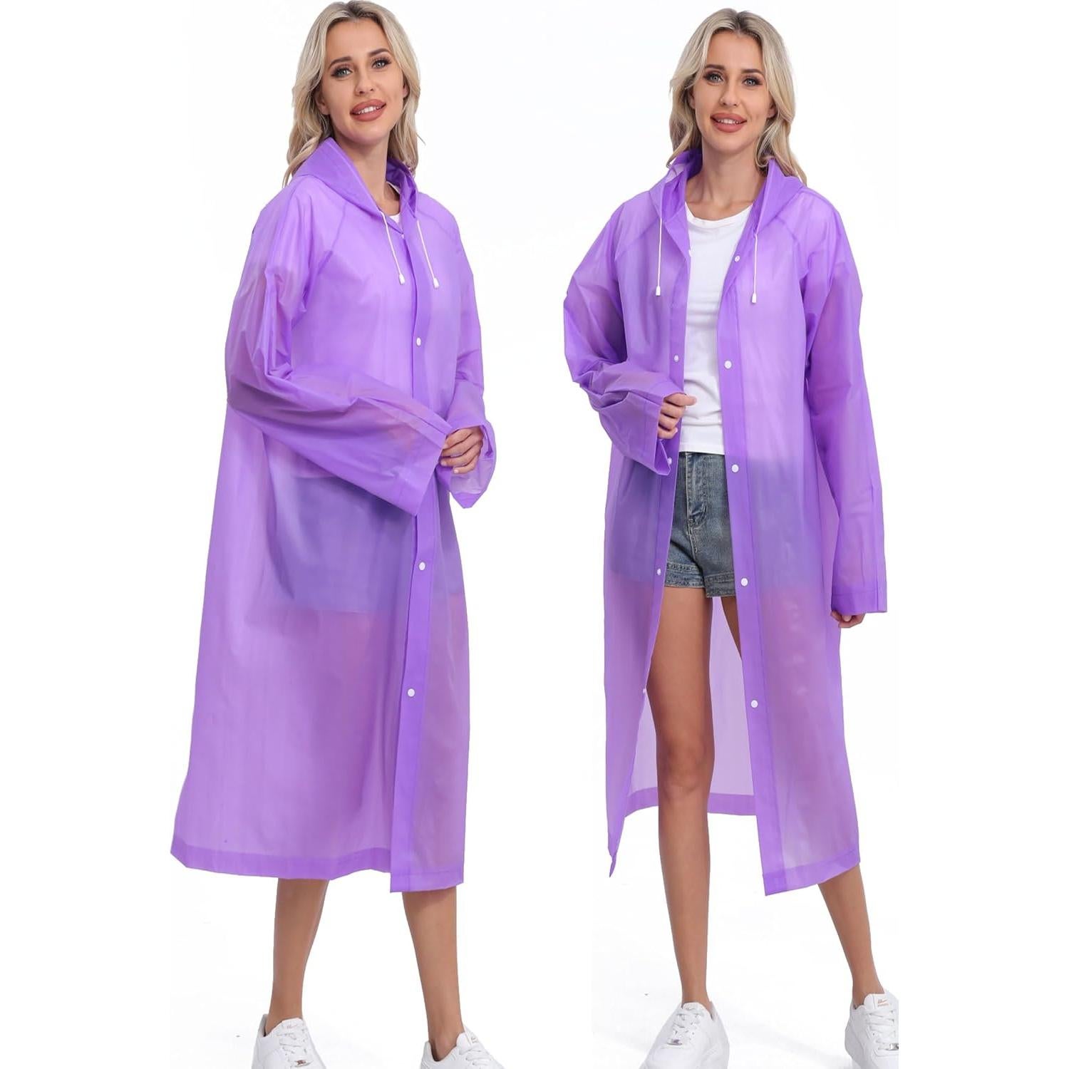 2 Ponchos de Lluvia Reutilizables HOOMBOOM para Adultos 69.85x149.86cm