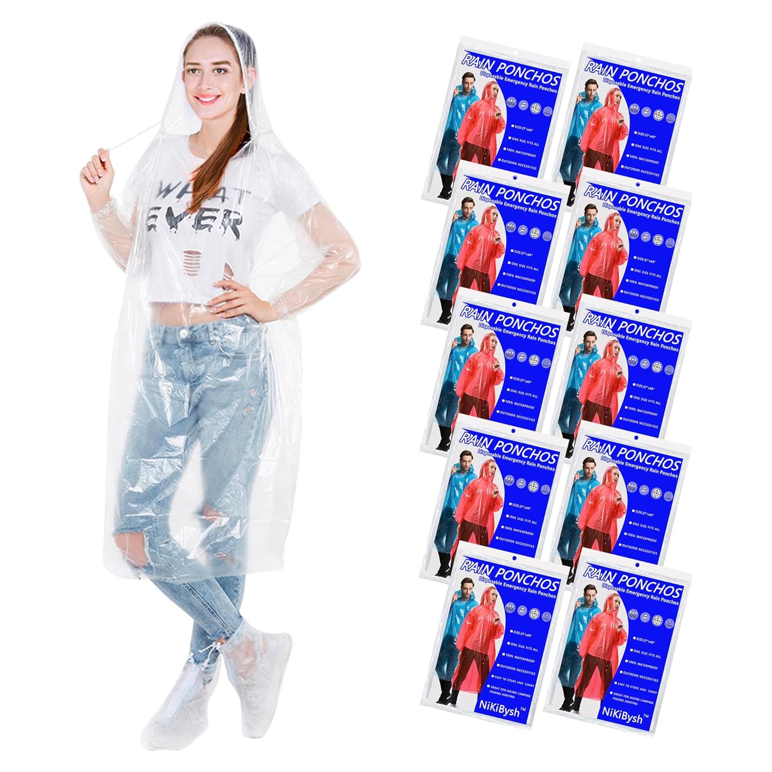 Ponchos de Lluvia Desechables NiKiBysh 10 Piezas Ajustables